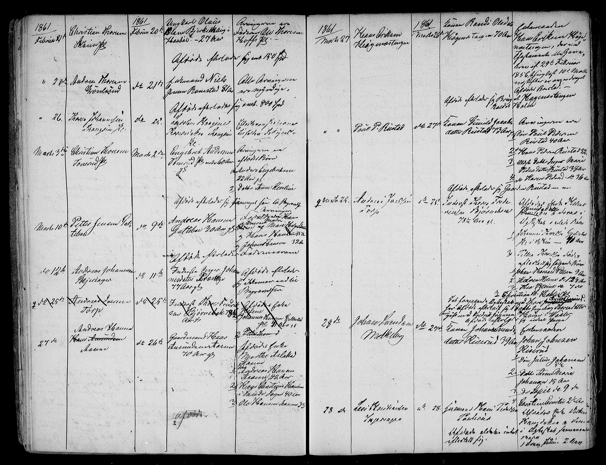 Spydeberg lensmannsarkiv, AV/SAO-A-10635/H/Ha/L0001: Dødsfallsprotokoll, 1856-1868