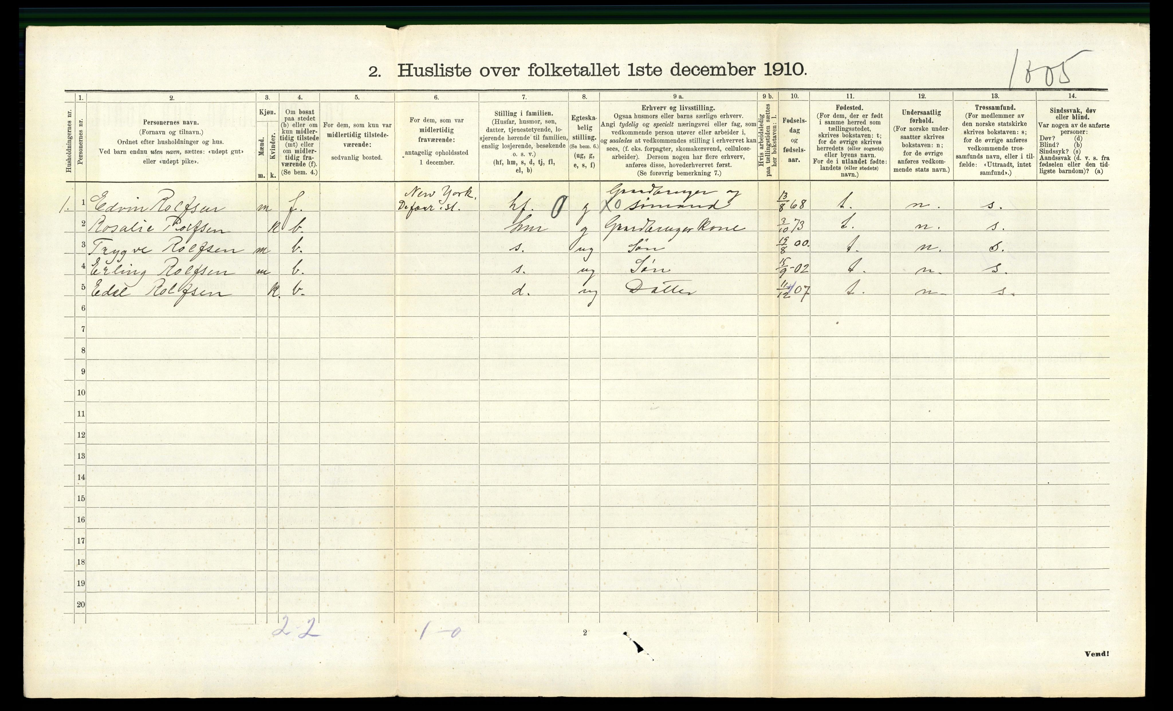 RA, 1910 census for Halse og Harkmark, 1910, p. 985