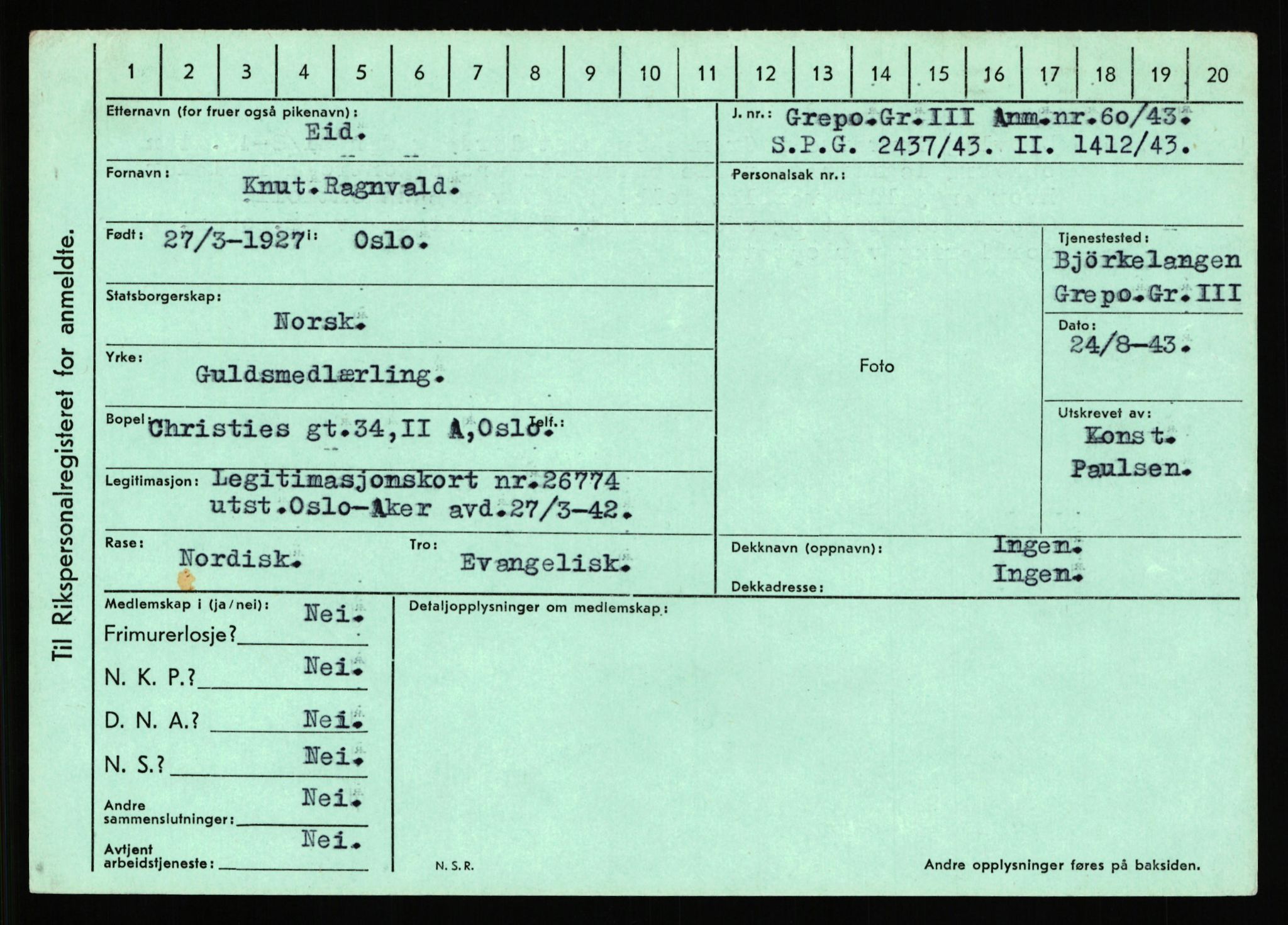 Statspolitiet - Hovedkontoret / Osloavdelingen, AV/RA-S-1329/C/Ca/L0004: Eid - funn av gjenstander	, 1943-1945, p. 6