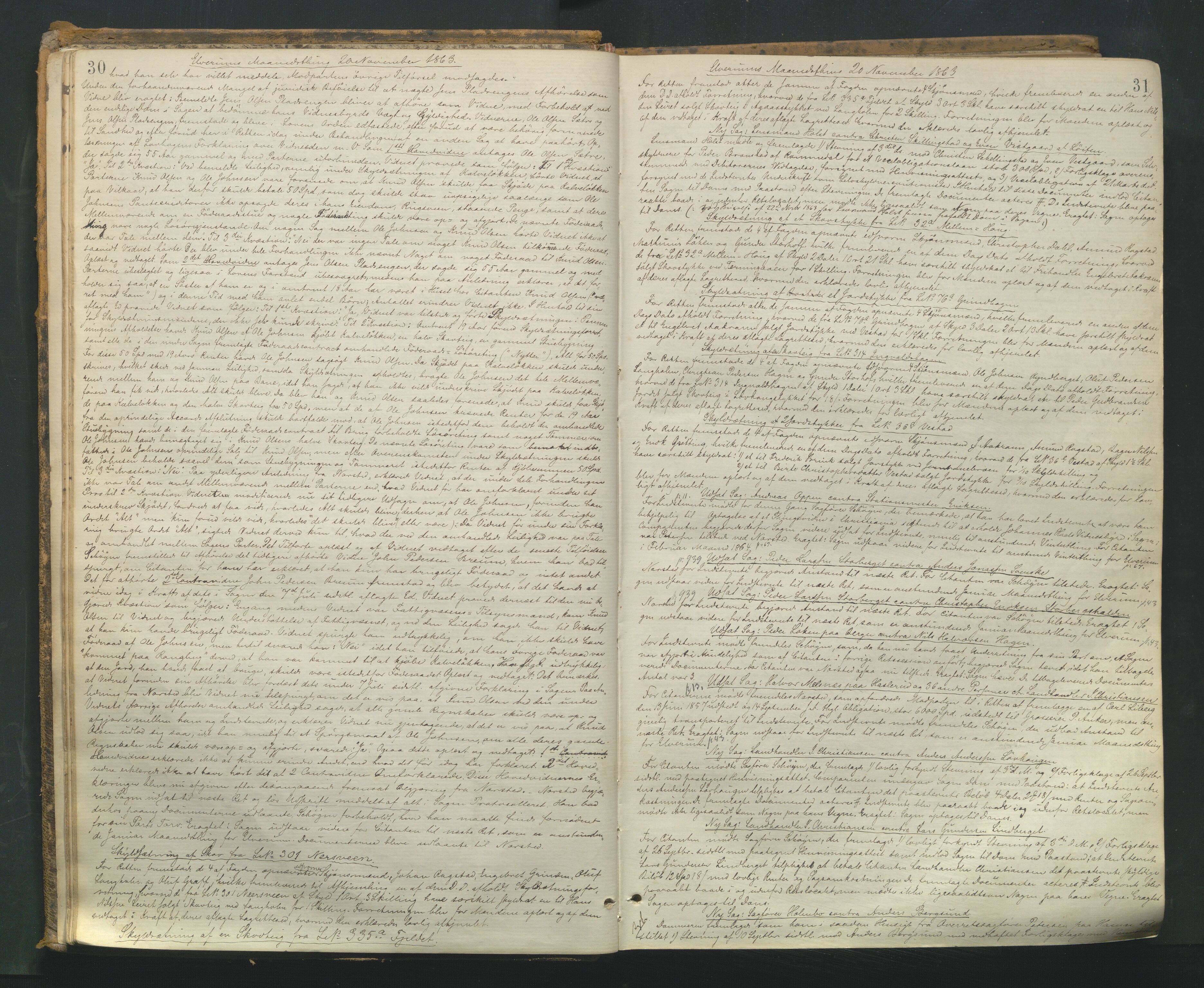 Sør-Østerdal sorenskriveri, AV/SAH-TING-018/G/Gb/L0004: Tingbok, 1863-1871, p. 30-31