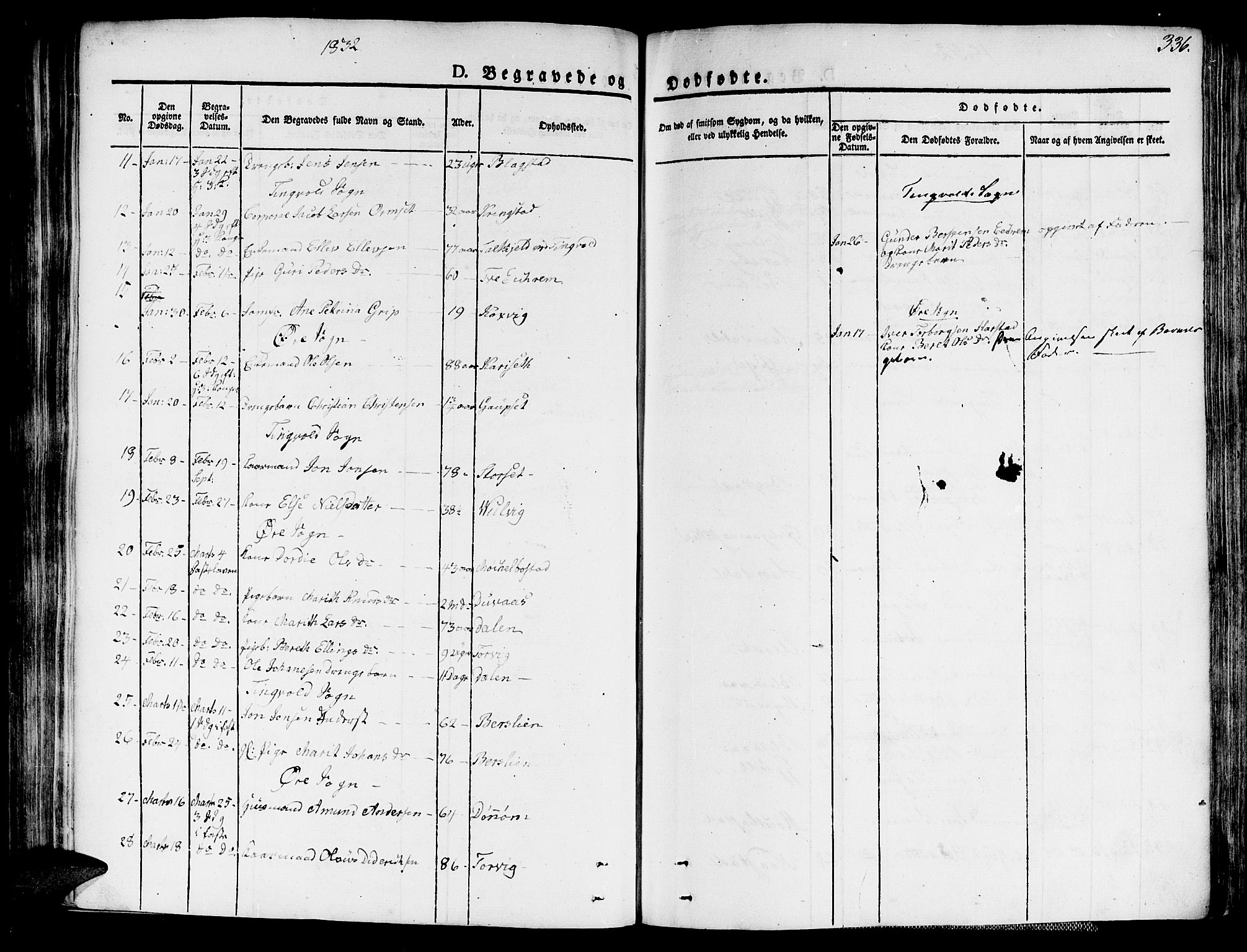 Ministerialprotokoller, klokkerbøker og fødselsregistre - Møre og Romsdal, AV/SAT-A-1454/586/L0983: Parish register (official) no. 586A09, 1829-1843, p. 336