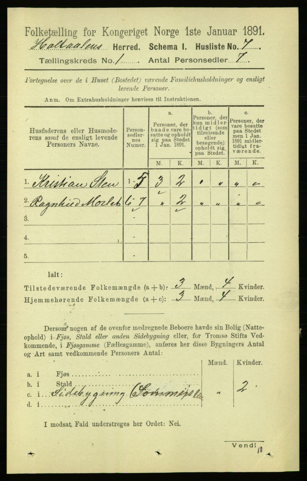 RA, 1891 census for 1645 Haltdalen, 1891, p. 22