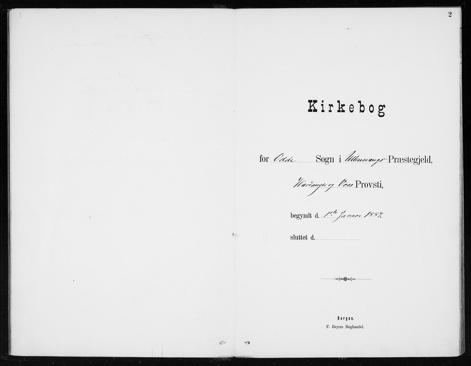 Odda Sokneprestembete, AV/SAB-A-77201/H/Haa: Parish register (official) no. D 1, 1887-1914, p. 2