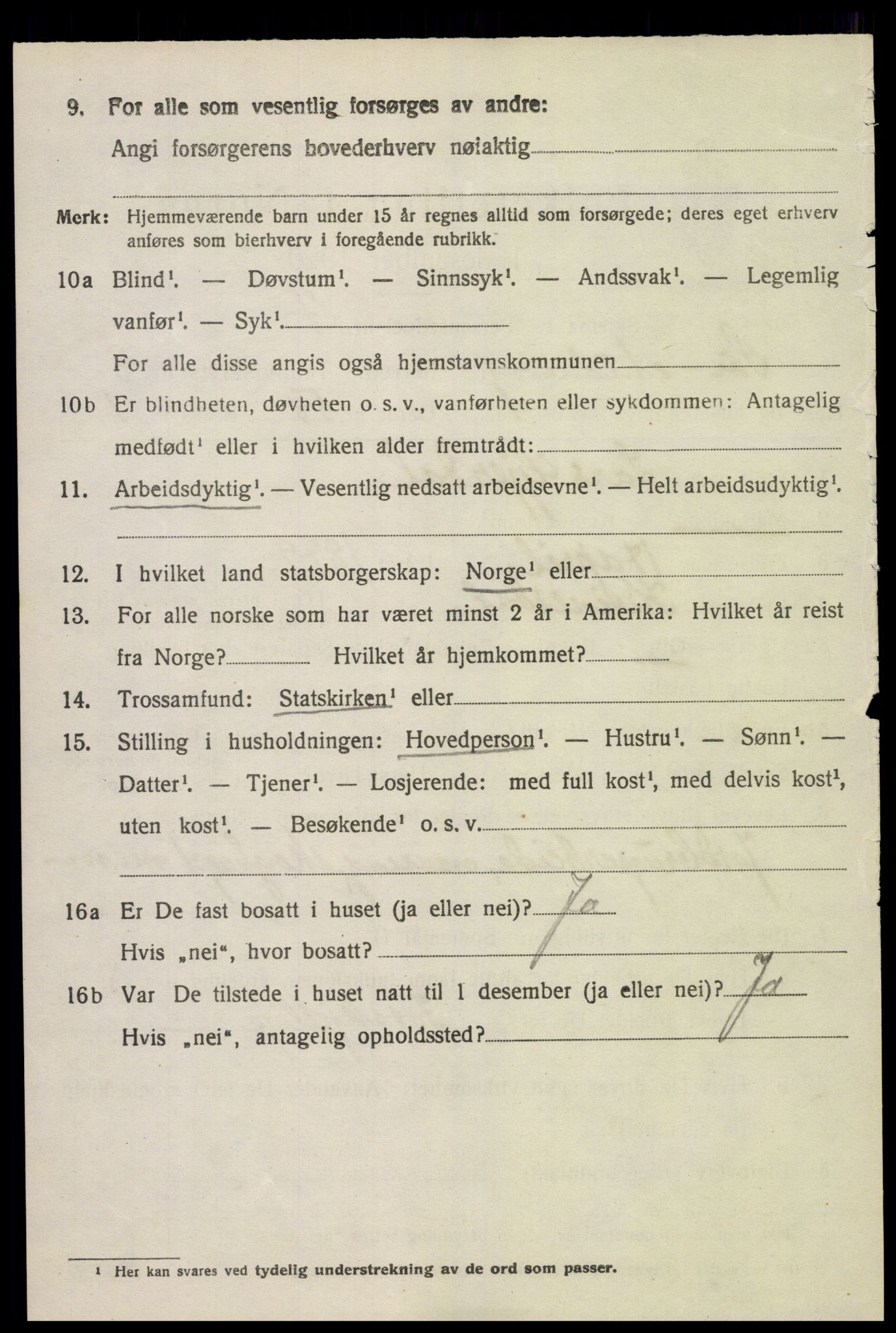 SAK, 1920 census for Sør-Audnedal, 1920, p. 3192