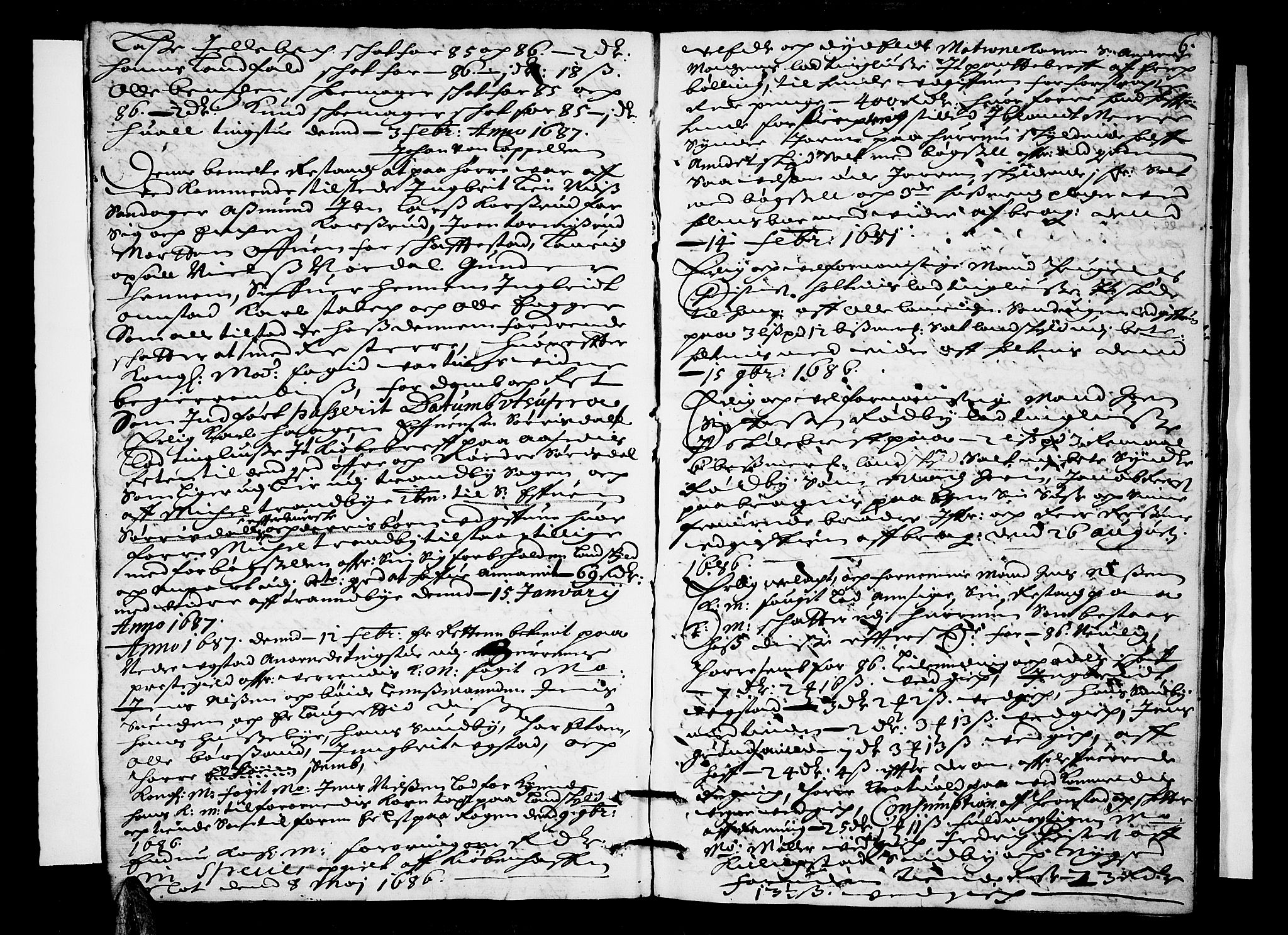 Lier, Røyken og Hurum sorenskriveri, AV/SAKO-A-89/F/Fa/L0028: Tingbok, 1687, p. 5b-6a