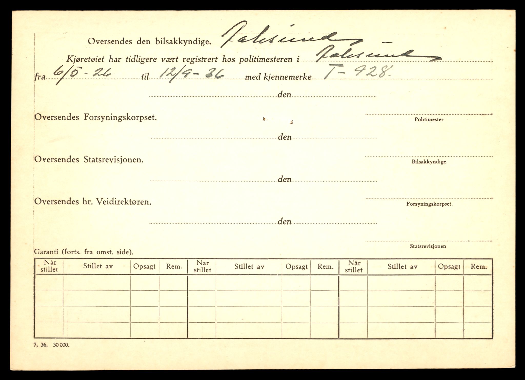 Møre og Romsdal vegkontor - Ålesund trafikkstasjon, SAT/A-4099/F/Fe/L0009: Registreringskort for kjøretøy T 896 - T 1049, 1927-1998, p. 516