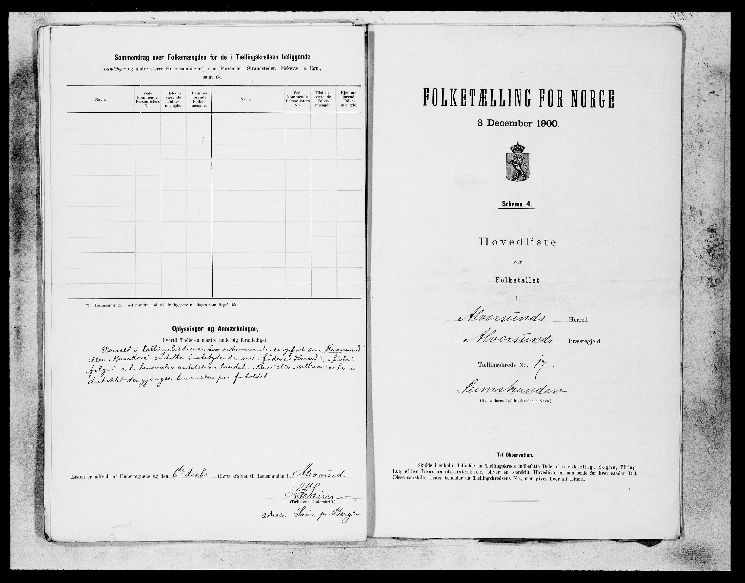 SAB, 1900 census for Alversund, 1900, p. 33