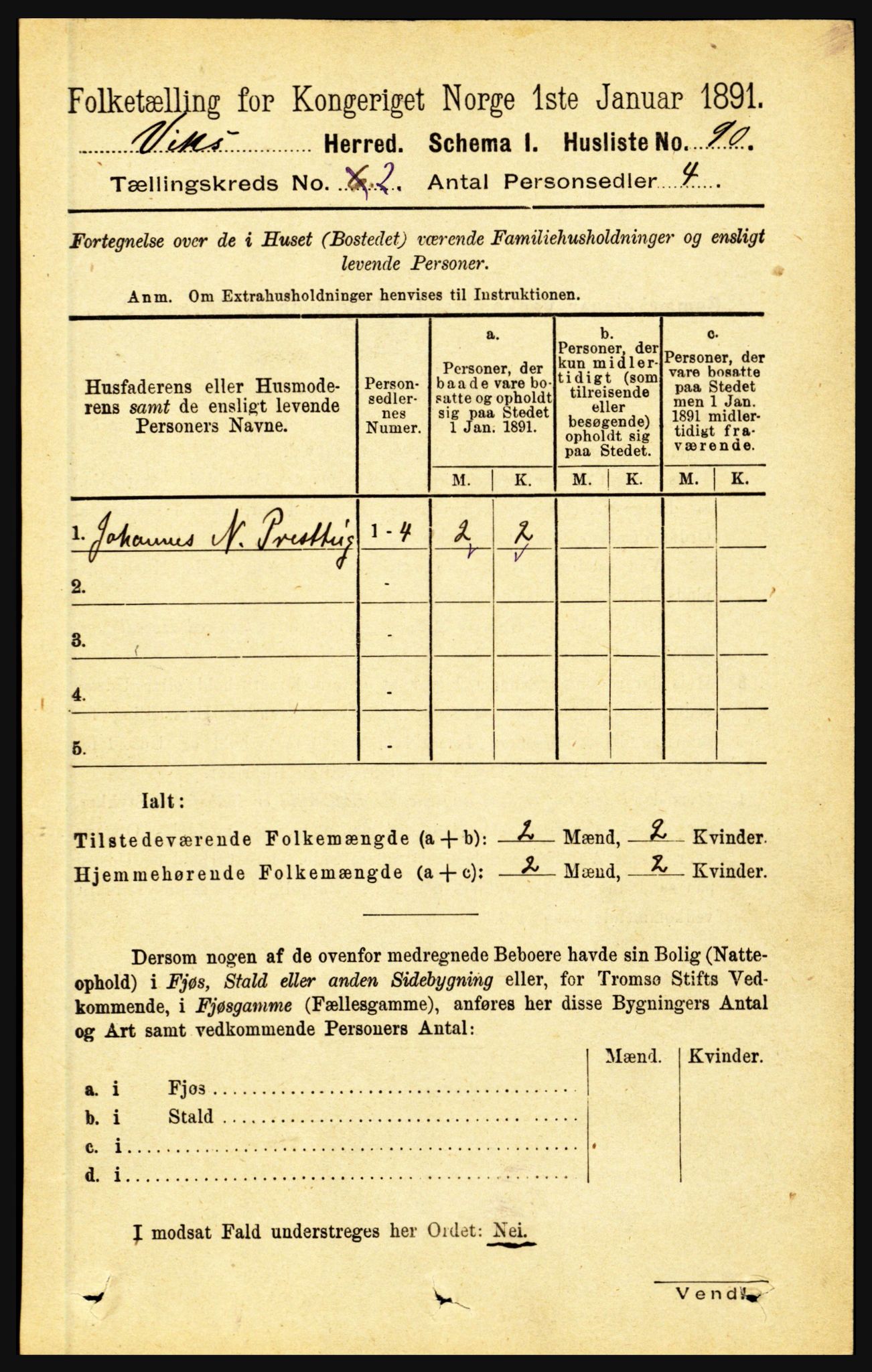 RA, 1891 census for 1417 Vik, 1891, p. 706