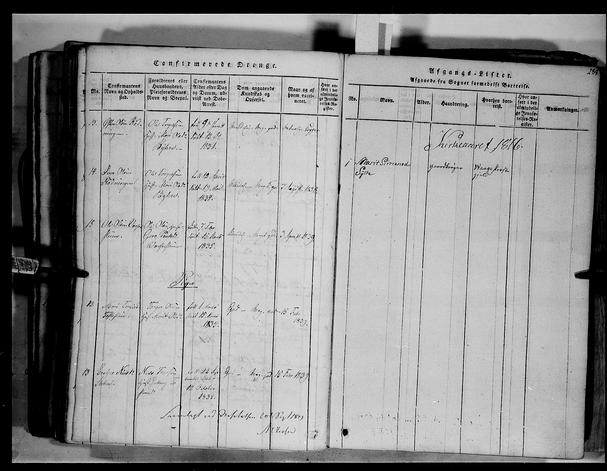 Fron prestekontor, SAH/PREST-078/H/Ha/Hab/L0003: Parish register (copy) no. 3, 1816-1850, p. 288