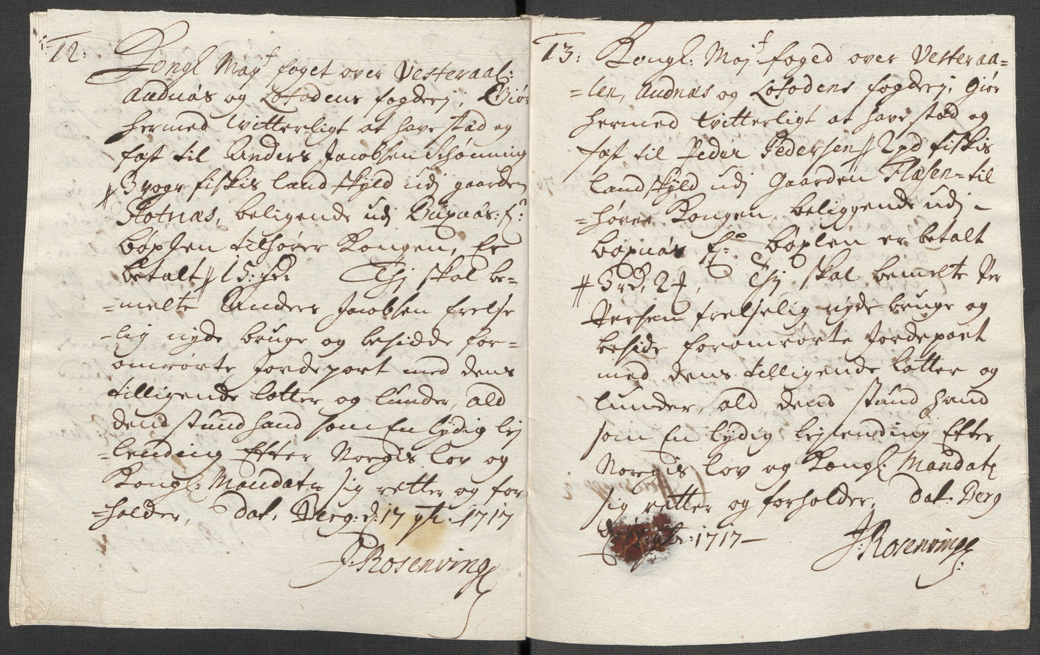 Rentekammeret inntil 1814, Reviderte regnskaper, Fogderegnskap, AV/RA-EA-4092/R67/L4683: Fogderegnskap Vesterålen, Andenes og Lofoten, 1717, p. 200