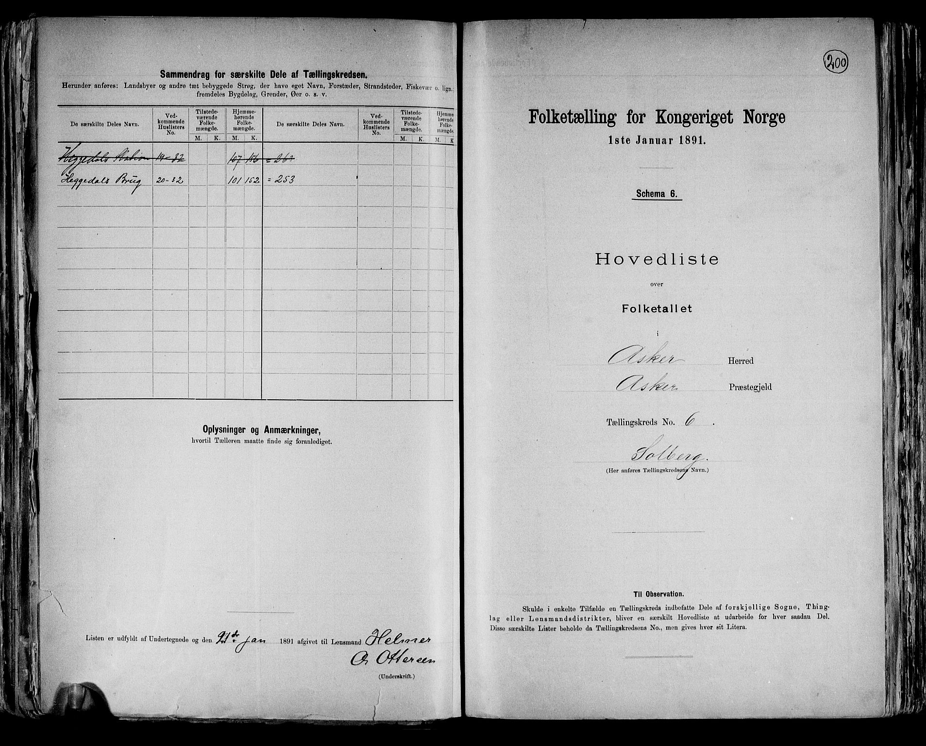 RA, 1891 census for 0220 Asker, 1891, p. 21