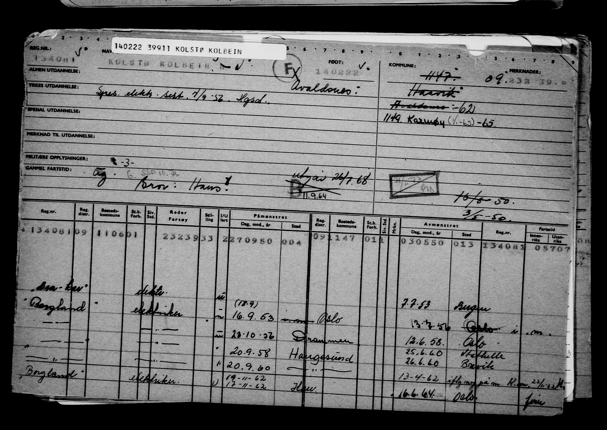 Direktoratet for sjømenn, AV/RA-S-3545/G/Gb/L0203: Hovedkort, 1922, p. 67