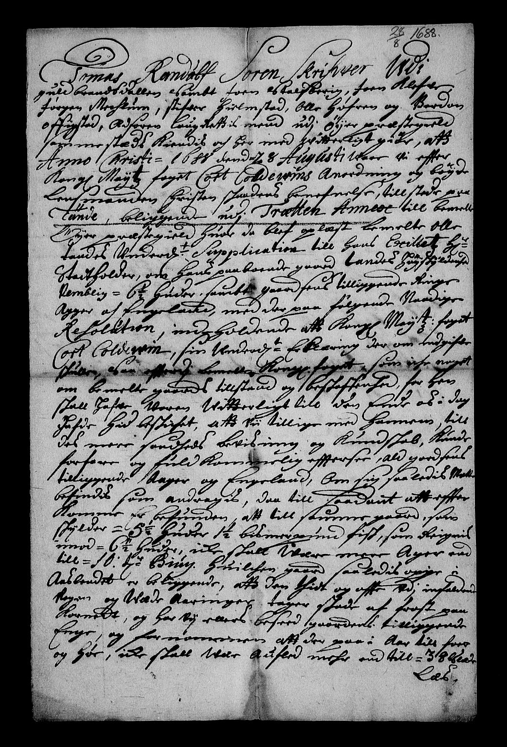 Stattholderembetet 1572-1771, RA/EA-2870/Af/L0002: Avskrifter av vedlegg til originale supplikker, nummerert i samsvar med supplikkbøkene, 1687-1689, p. 240