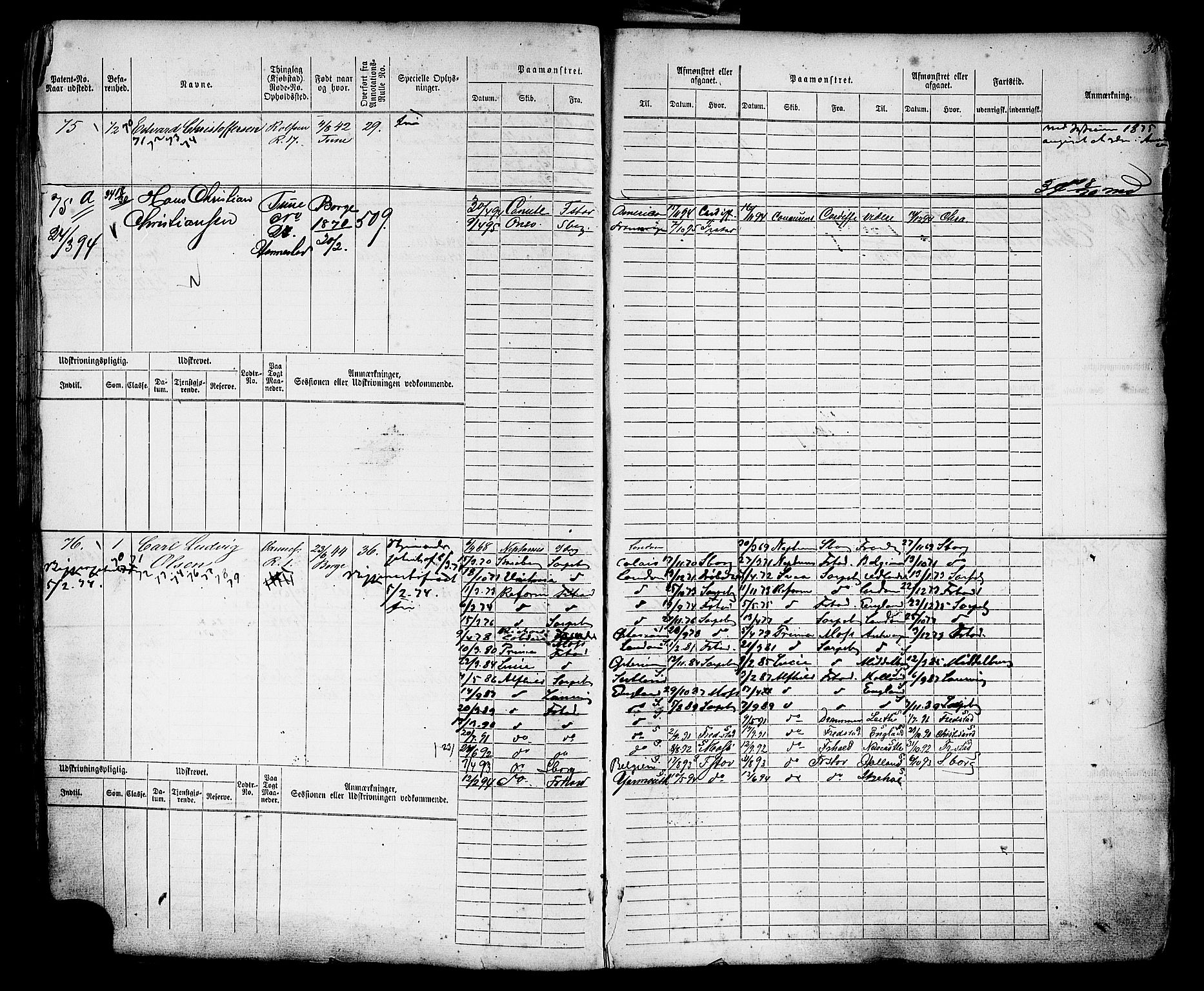 Sarpsborg mønstringskontor, AV/SAO-A-10569c/F/Fc/Fcb/L0004: Hovedrulle, 1868-1881, p. 41