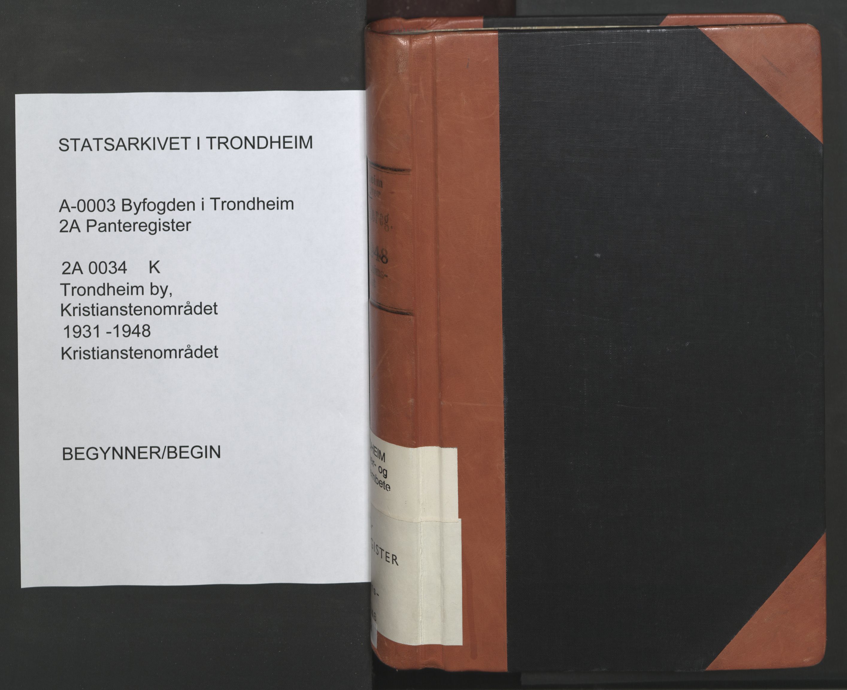 Trondheim byfogd, AV/SAT-A-0003/1/2/2A/L0034: Mortgage register no. K / 2A 34, 1931-1948