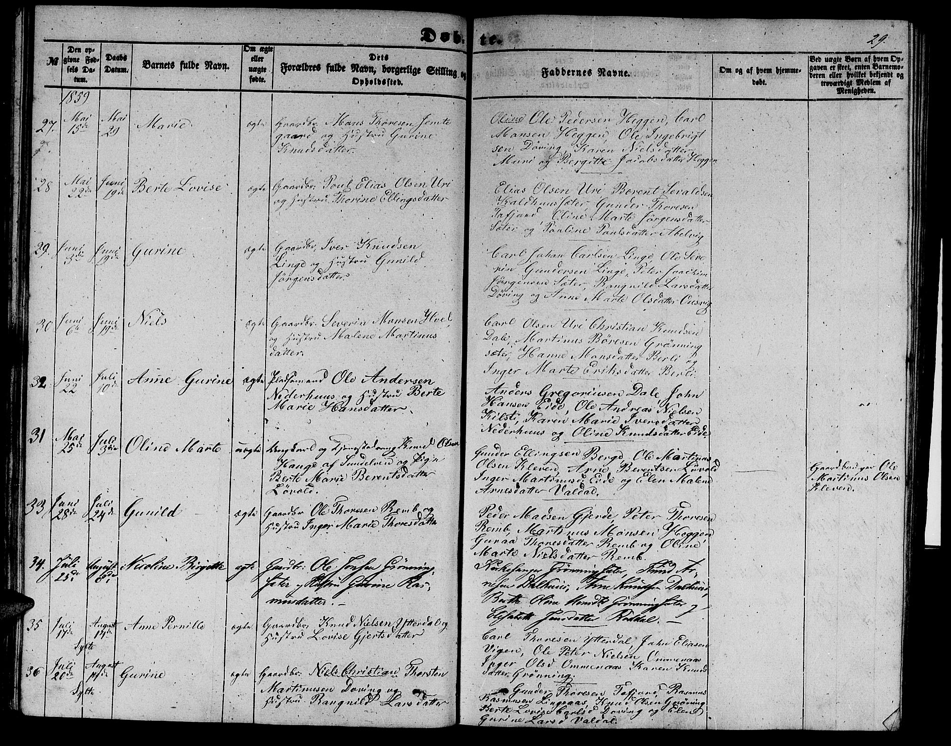 Ministerialprotokoller, klokkerbøker og fødselsregistre - Møre og Romsdal, SAT/A-1454/519/L0261: Parish register (copy) no. 519C02, 1854-1867, p. 29