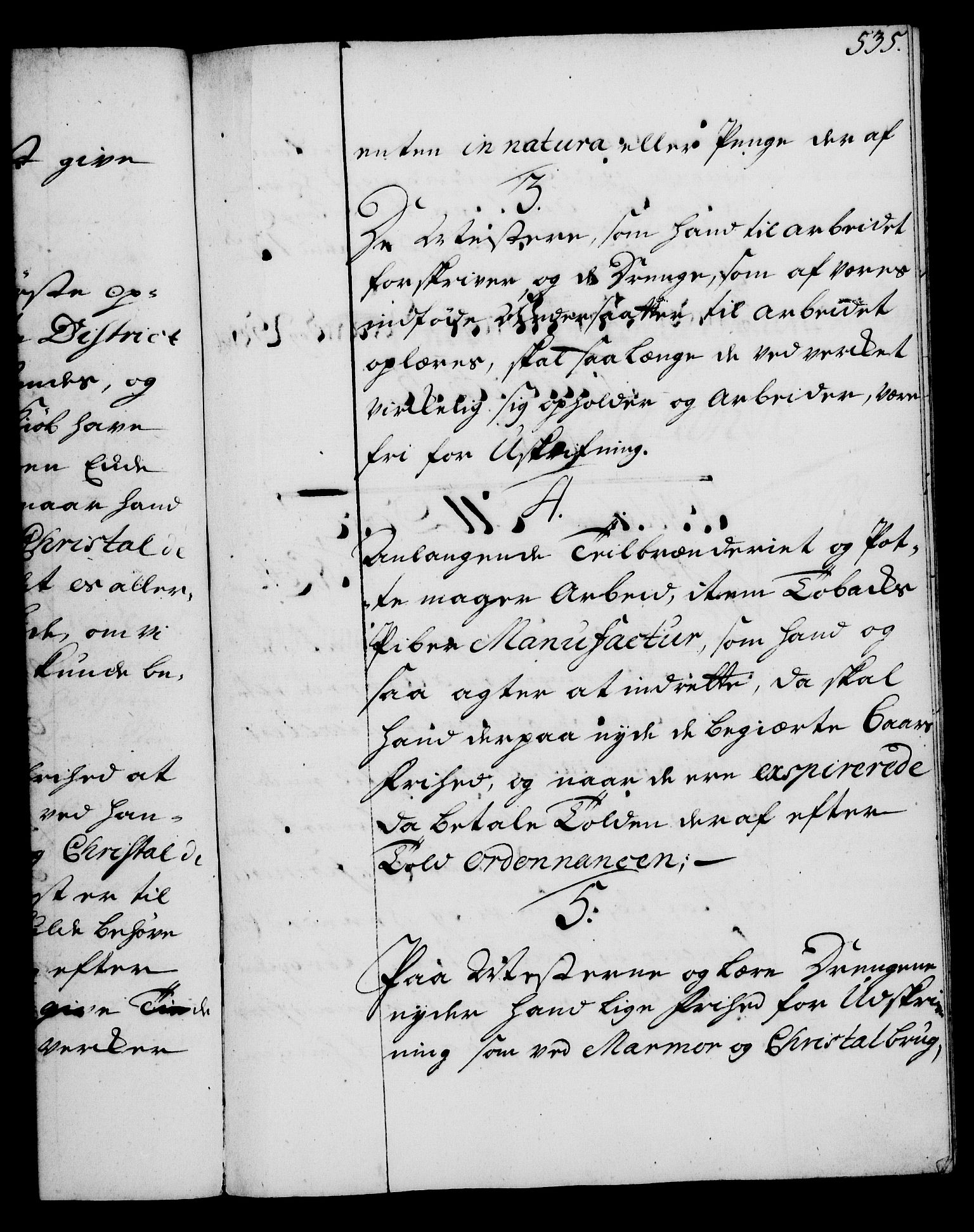 Rentekammeret, Kammerkanselliet, RA/EA-3111/G/Gg/Gga/L0003: Norsk ekspedisjonsprotokoll med register (merket RK 53.3), 1727-1734, p. 535