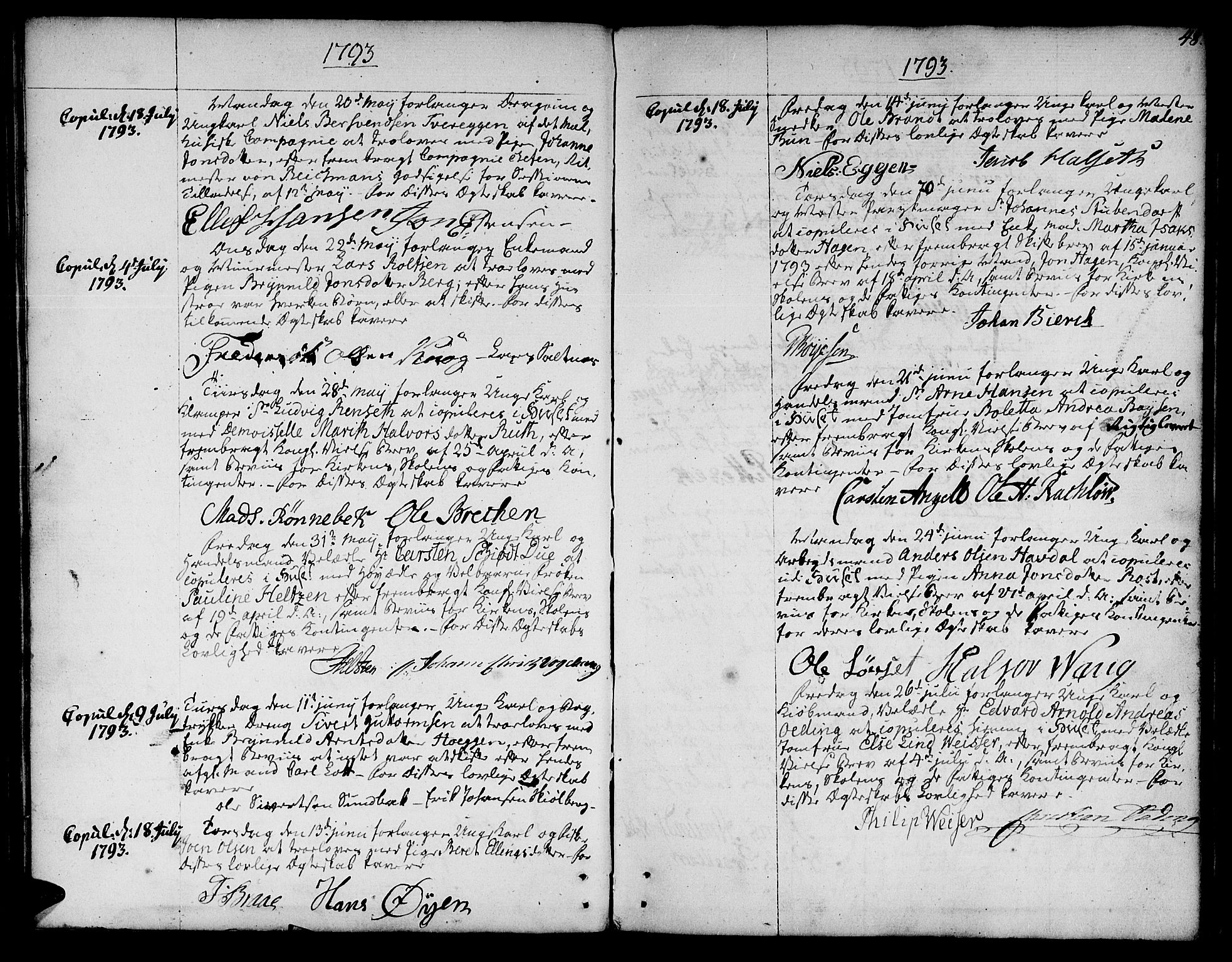 Ministerialprotokoller, klokkerbøker og fødselsregistre - Sør-Trøndelag, SAT/A-1456/601/L0041: Parish register (official) no. 601A09, 1784-1801, p. 48