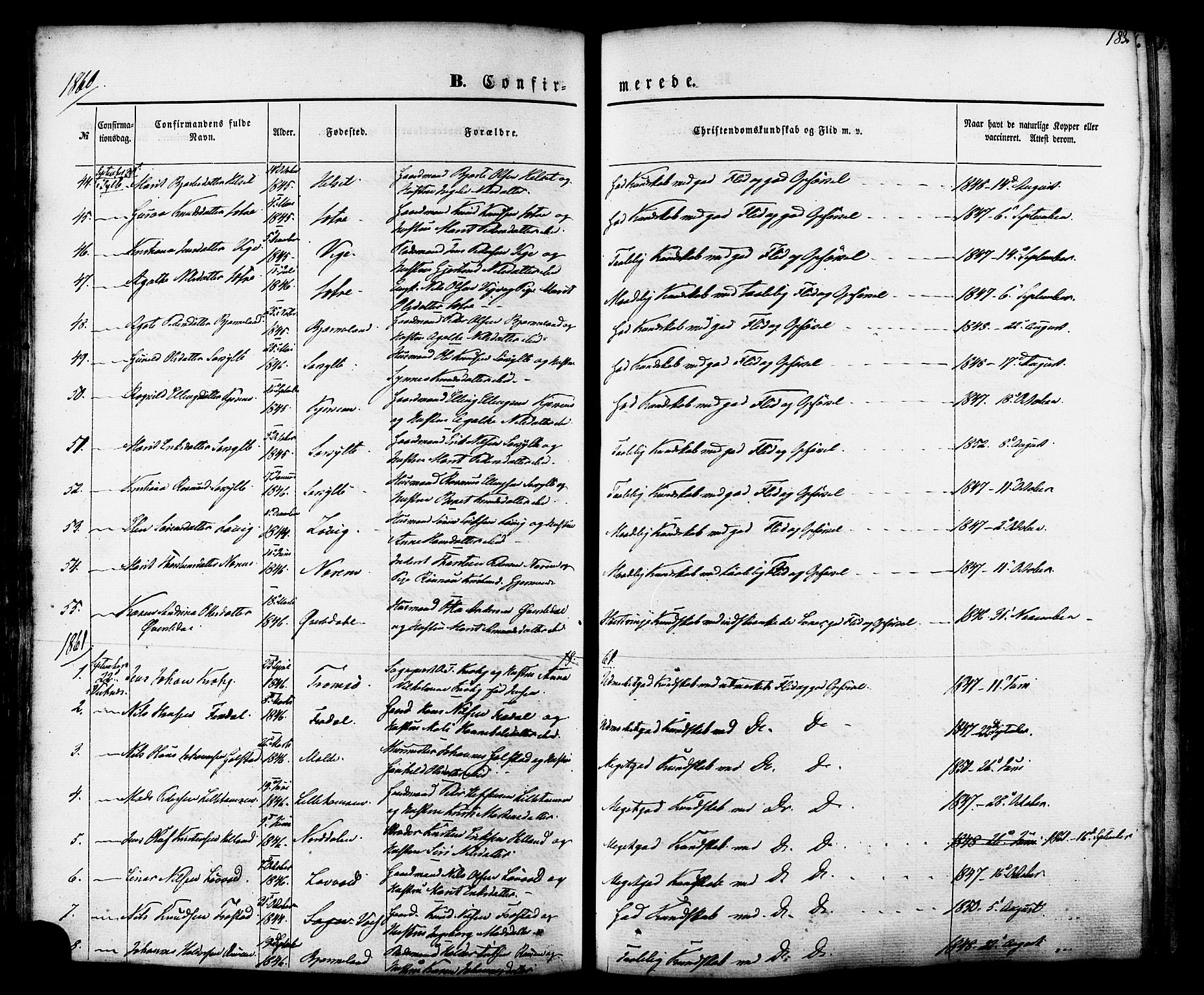 Ministerialprotokoller, klokkerbøker og fødselsregistre - Møre og Romsdal, SAT/A-1454/539/L0529: Parish register (official) no. 539A02, 1848-1872, p. 183