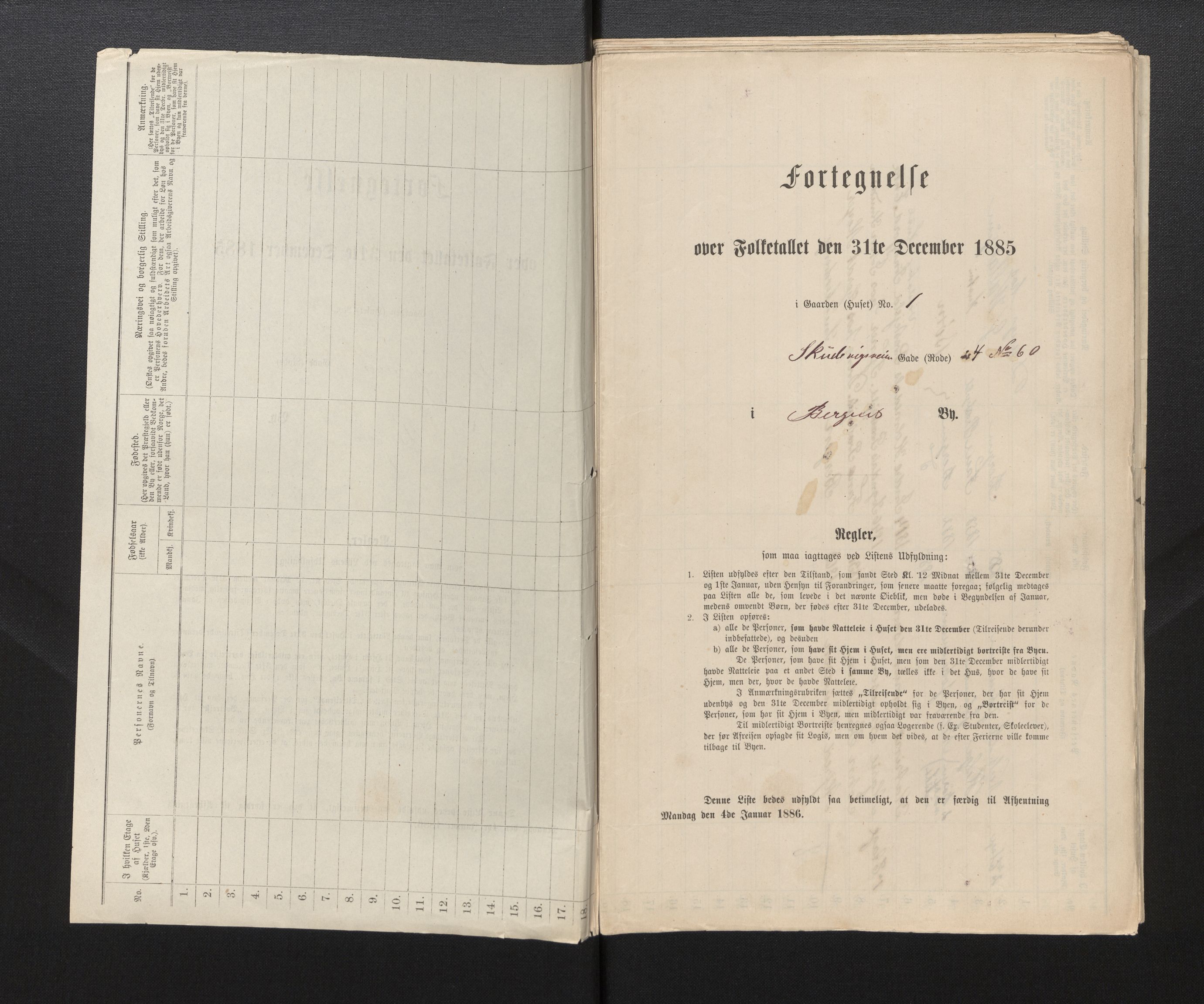 SAB, 1885 census for 1301 Bergen, 1885, p. 5929