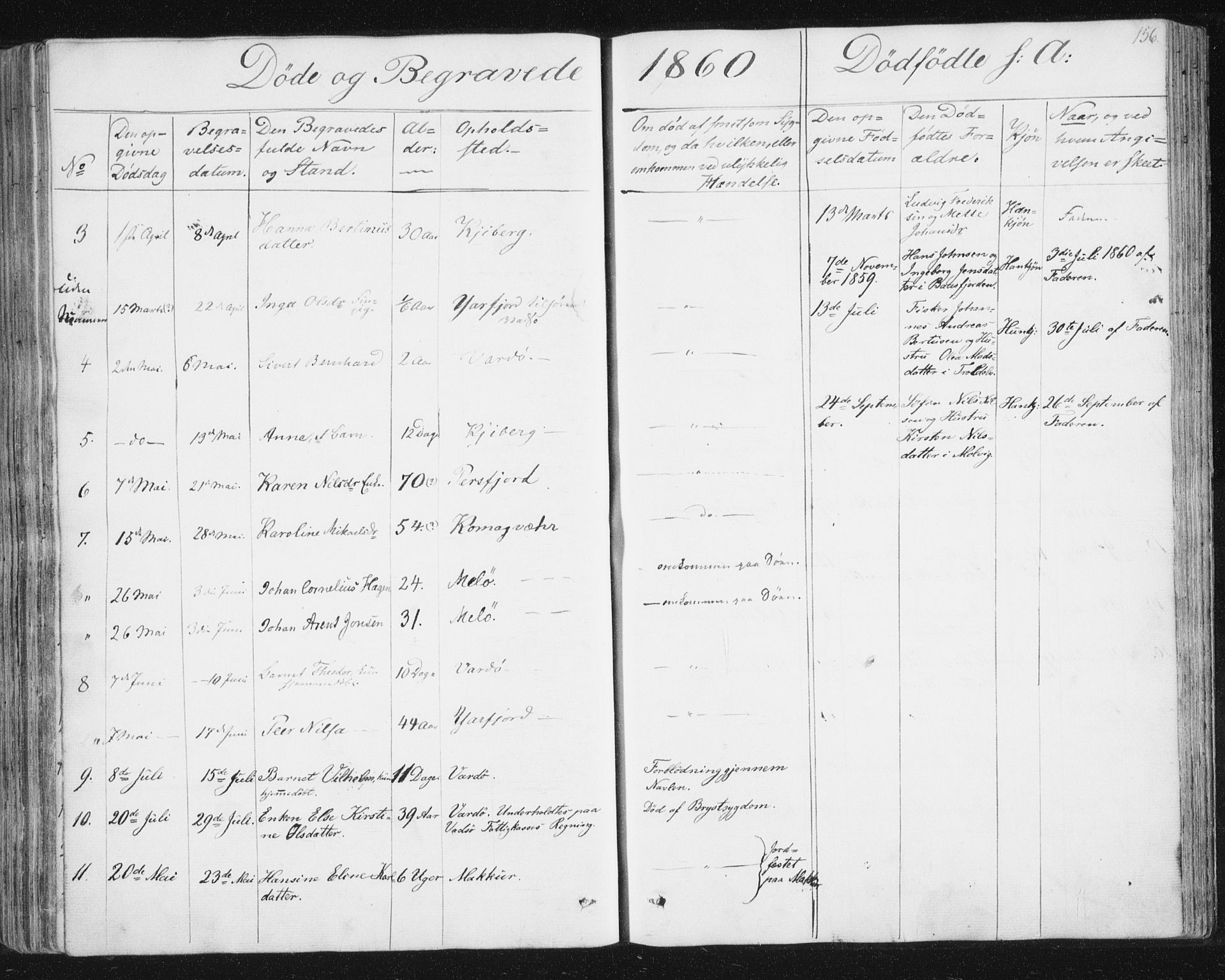 Vardø sokneprestkontor, AV/SATØ-S-1332/H/Ha/L0003kirke: Parish register (official) no. 3, 1843-1861, p. 156