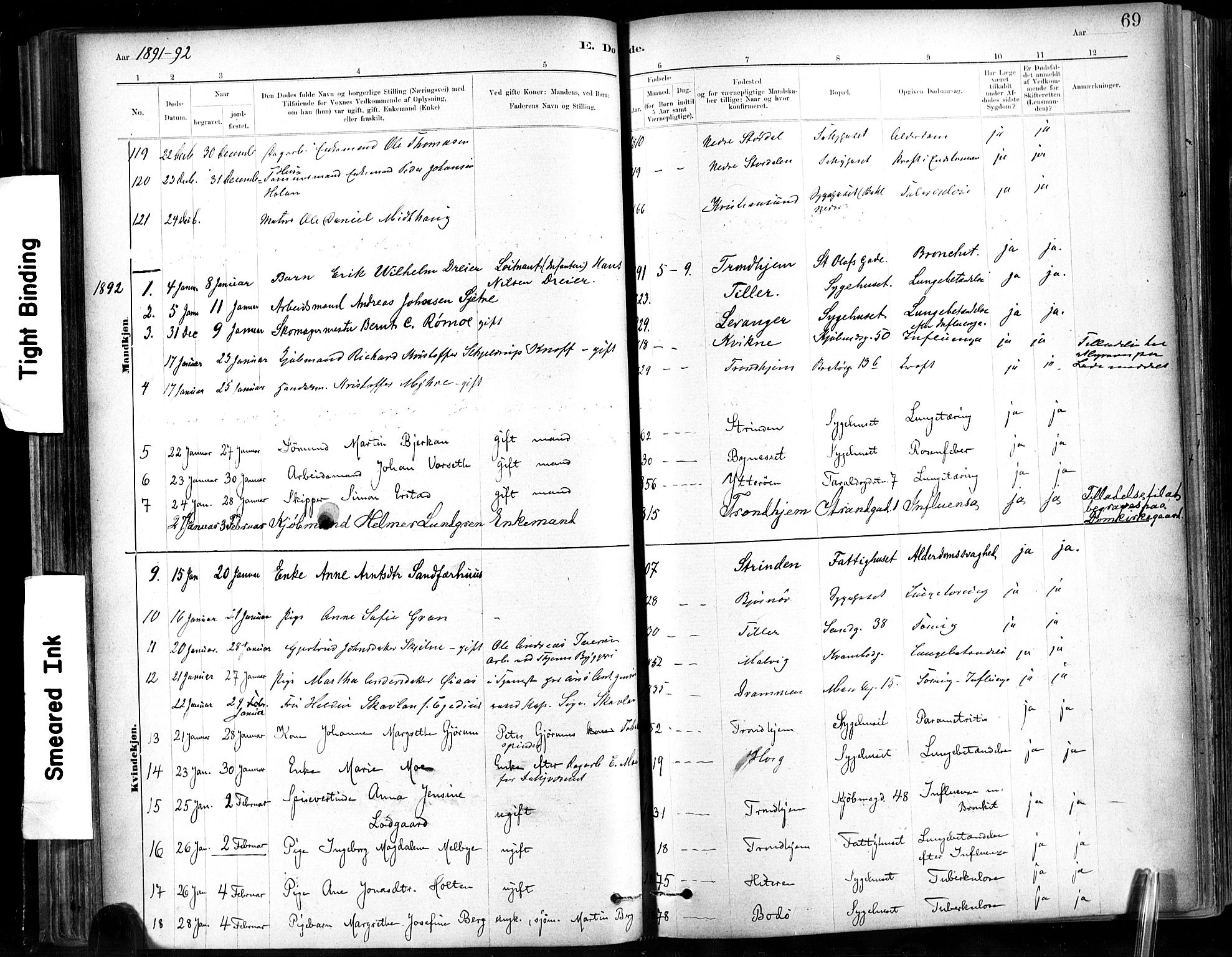 Ministerialprotokoller, klokkerbøker og fødselsregistre - Sør-Trøndelag, SAT/A-1456/602/L0120: Parish register (official) no. 602A18, 1880-1913, p. 69