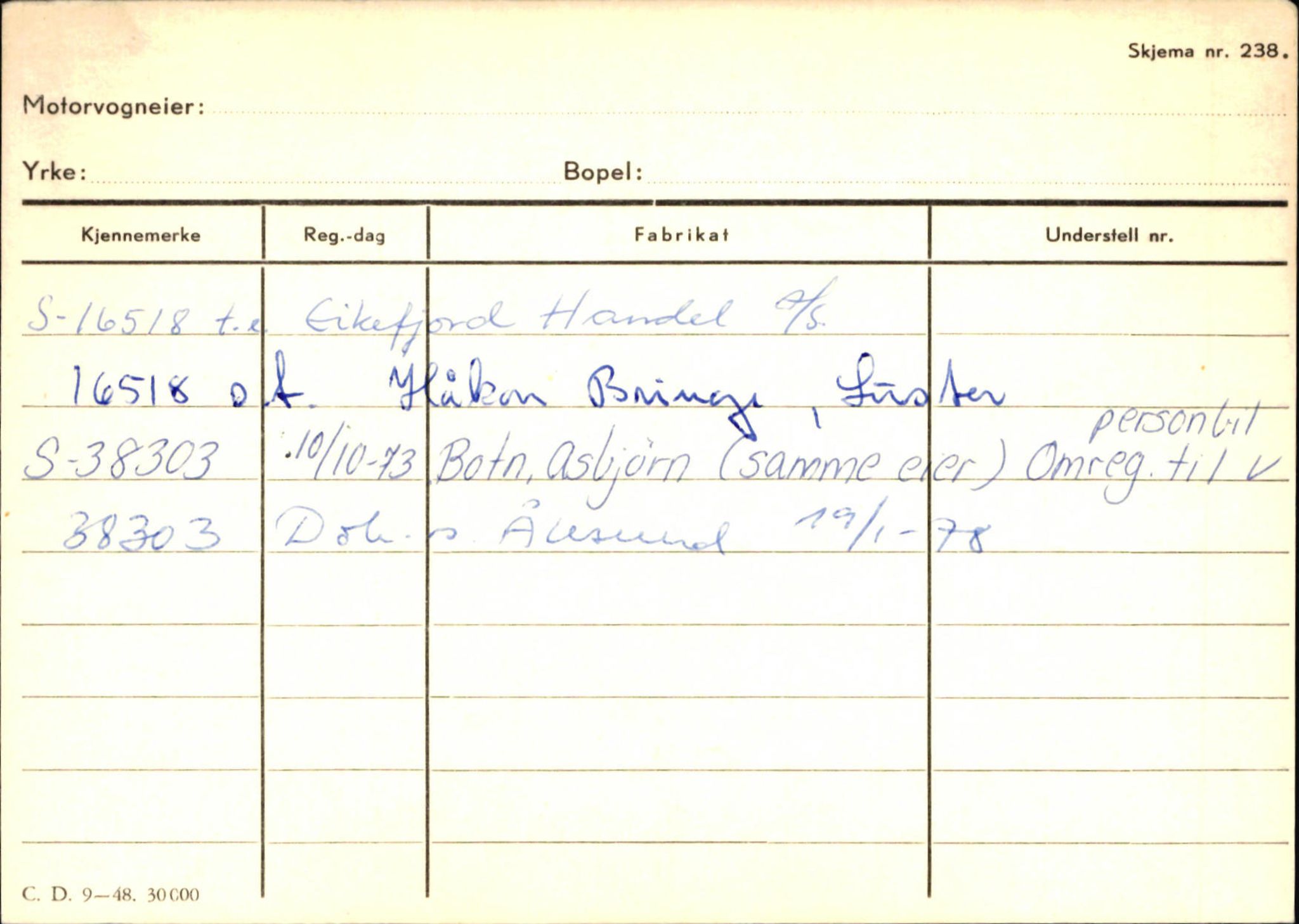 Statens vegvesen, Sogn og Fjordane vegkontor, AV/SAB-A-5301/4/F/L0129: Eigarregistrer Eid A-S, 1945-1975, p. 240