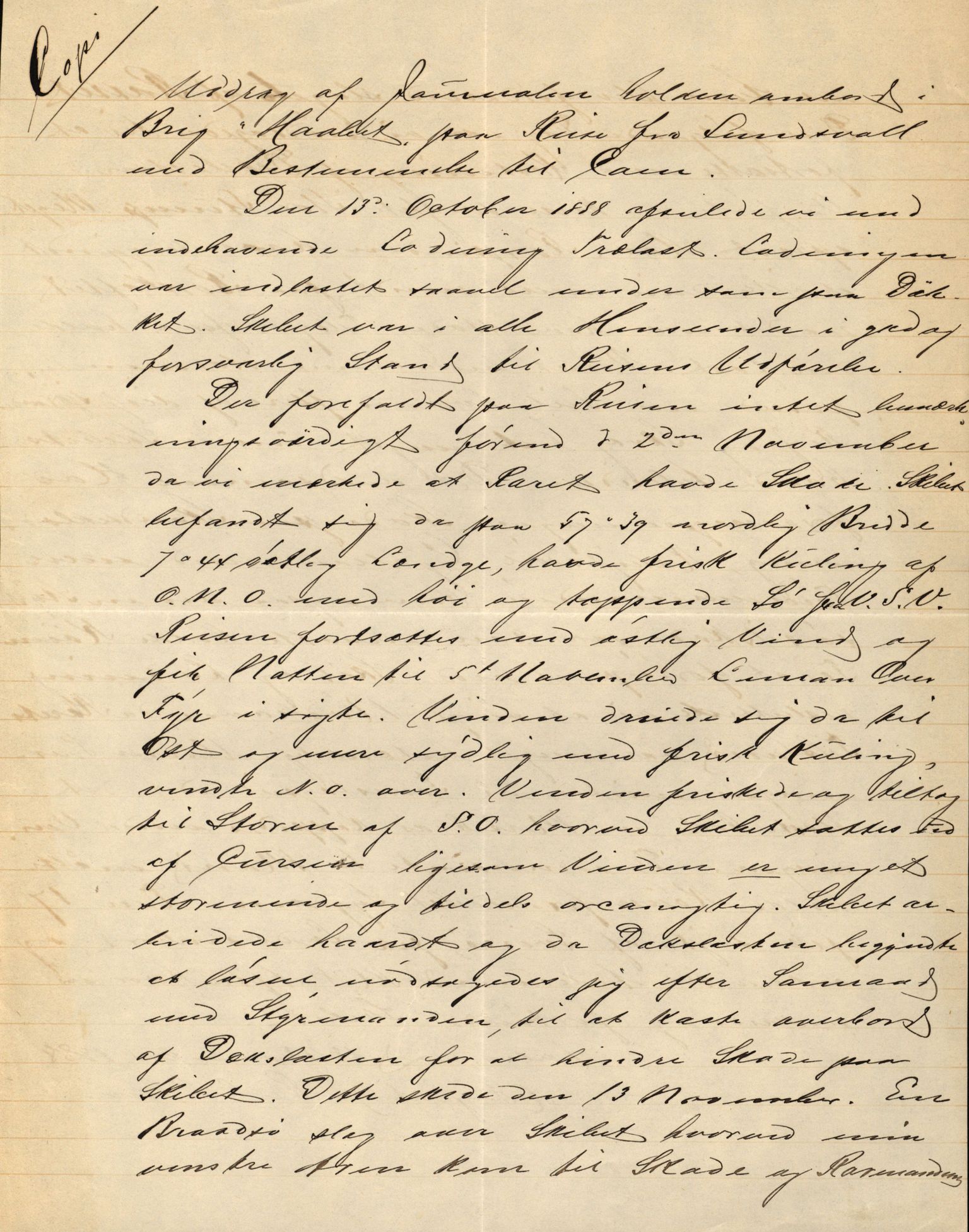 Pa 63 - Østlandske skibsassuranceforening, VEMU/A-1079/G/Ga/L0021/0005: Havaridokumenter / Haabet, Louise, Kvik, Libra, Kongsek, Ispilen, 1888, p. 2