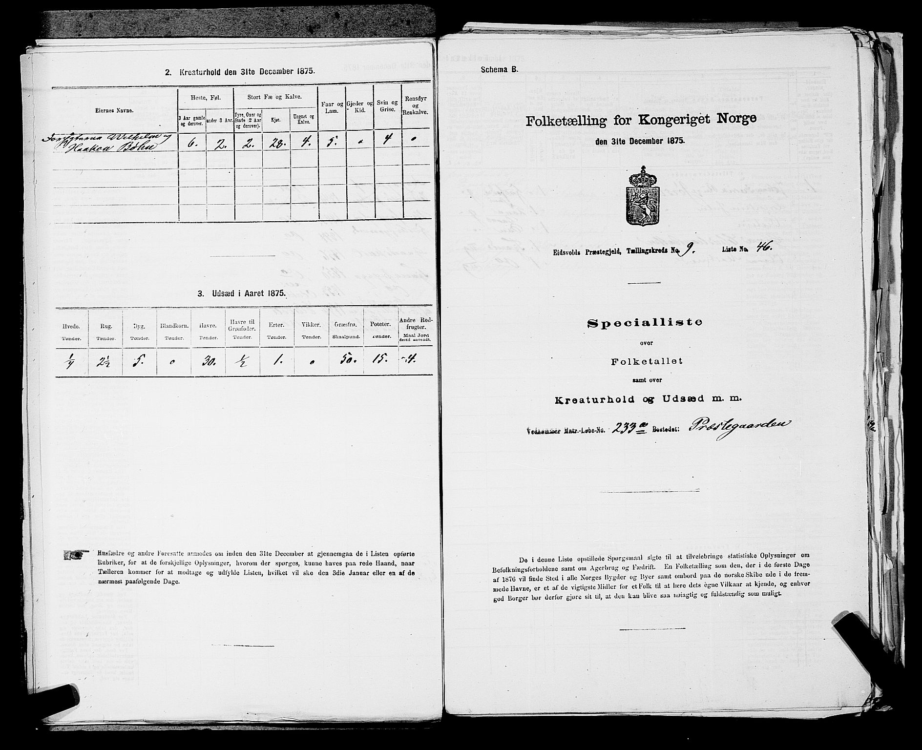 RA, 1875 census for 0237P Eidsvoll, 1875, p. 1375