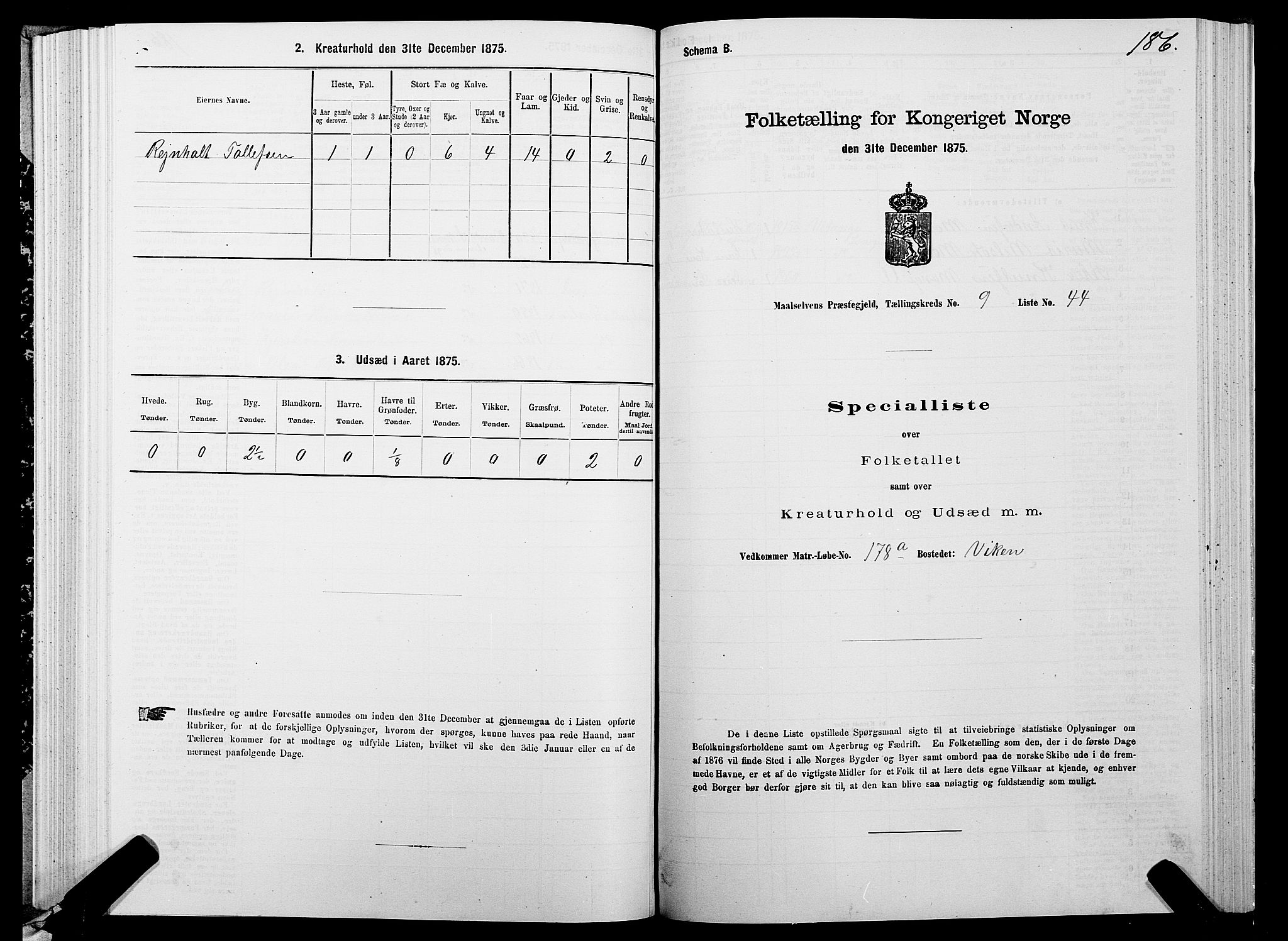 SATØ, 1875 census for 1924P Målselv, 1875, p. 4186
