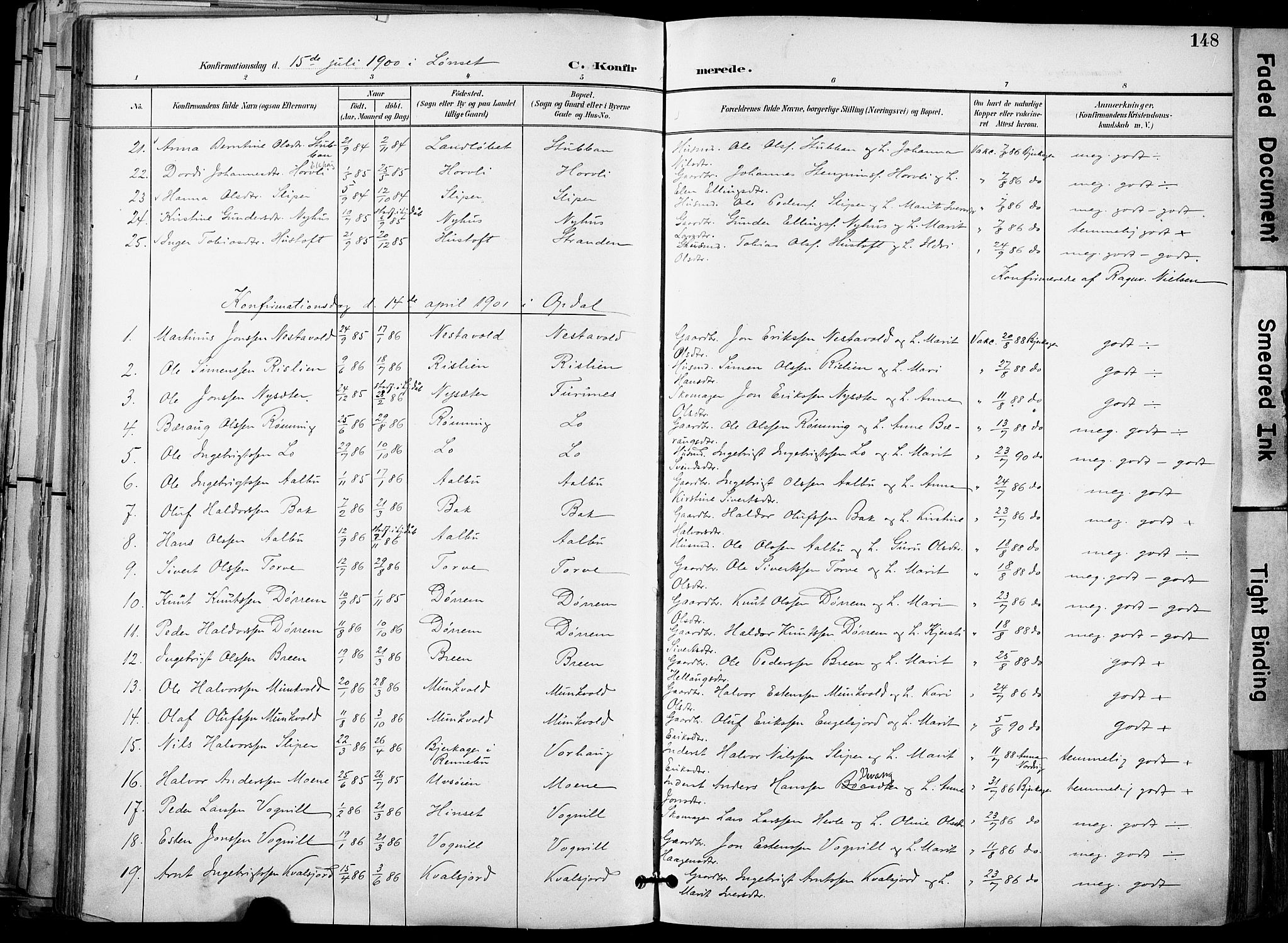 Ministerialprotokoller, klokkerbøker og fødselsregistre - Sør-Trøndelag, SAT/A-1456/678/L0902: Parish register (official) no. 678A11, 1895-1911, p. 148