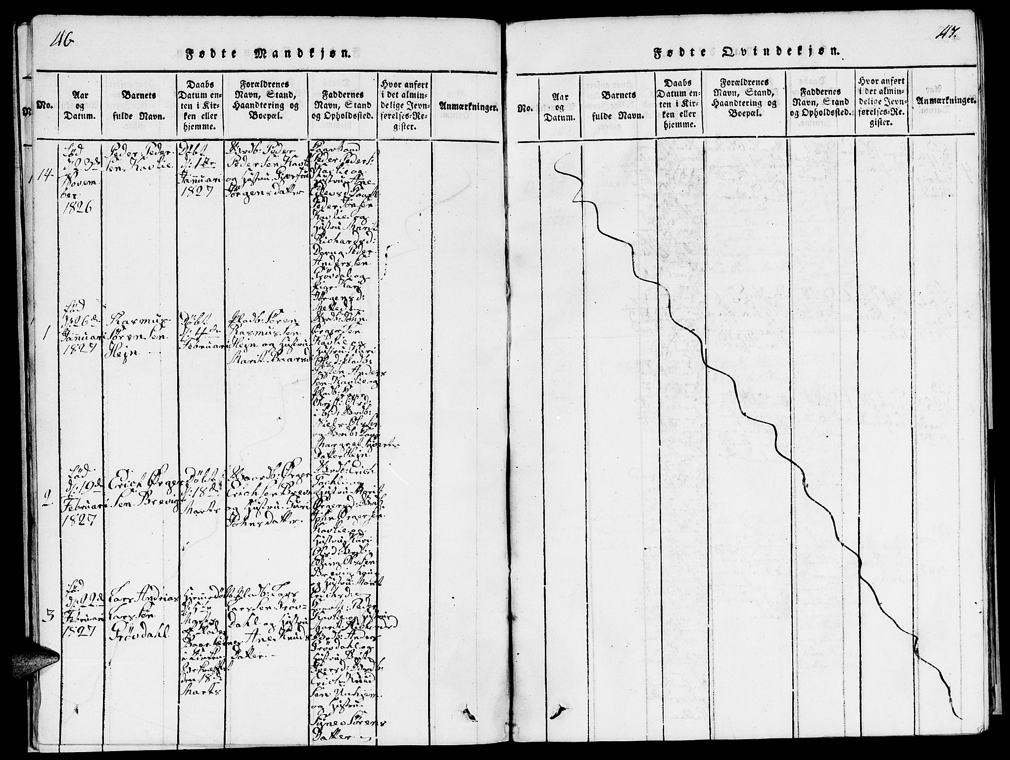 Ministerialprotokoller, klokkerbøker og fødselsregistre - Møre og Romsdal, AV/SAT-A-1454/545/L0587: Parish register (copy) no. 545C01, 1818-1836, p. 46-47