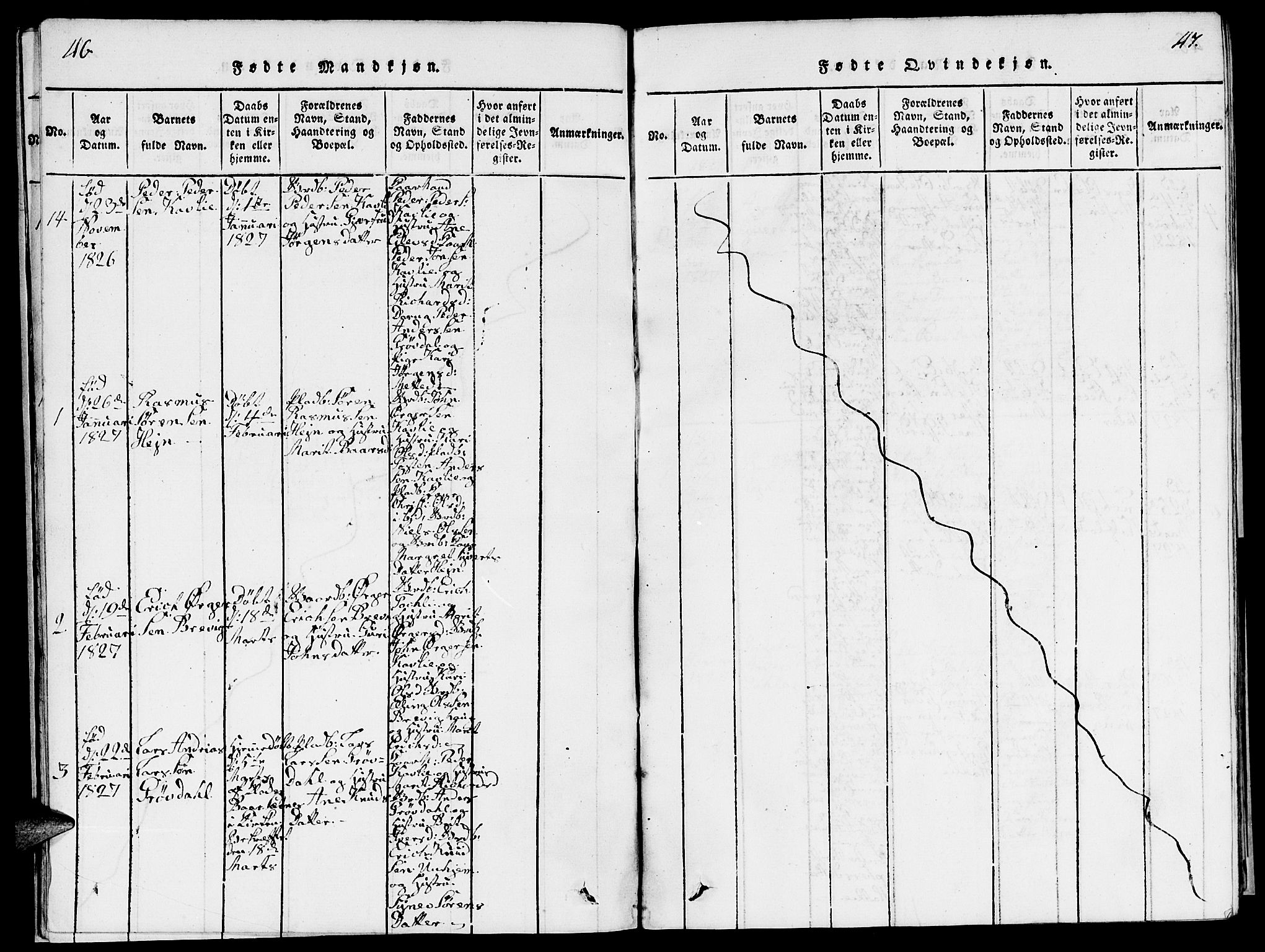 Ministerialprotokoller, klokkerbøker og fødselsregistre - Møre og Romsdal, AV/SAT-A-1454/545/L0587: Parish register (copy) no. 545C01, 1818-1836, p. 46-47