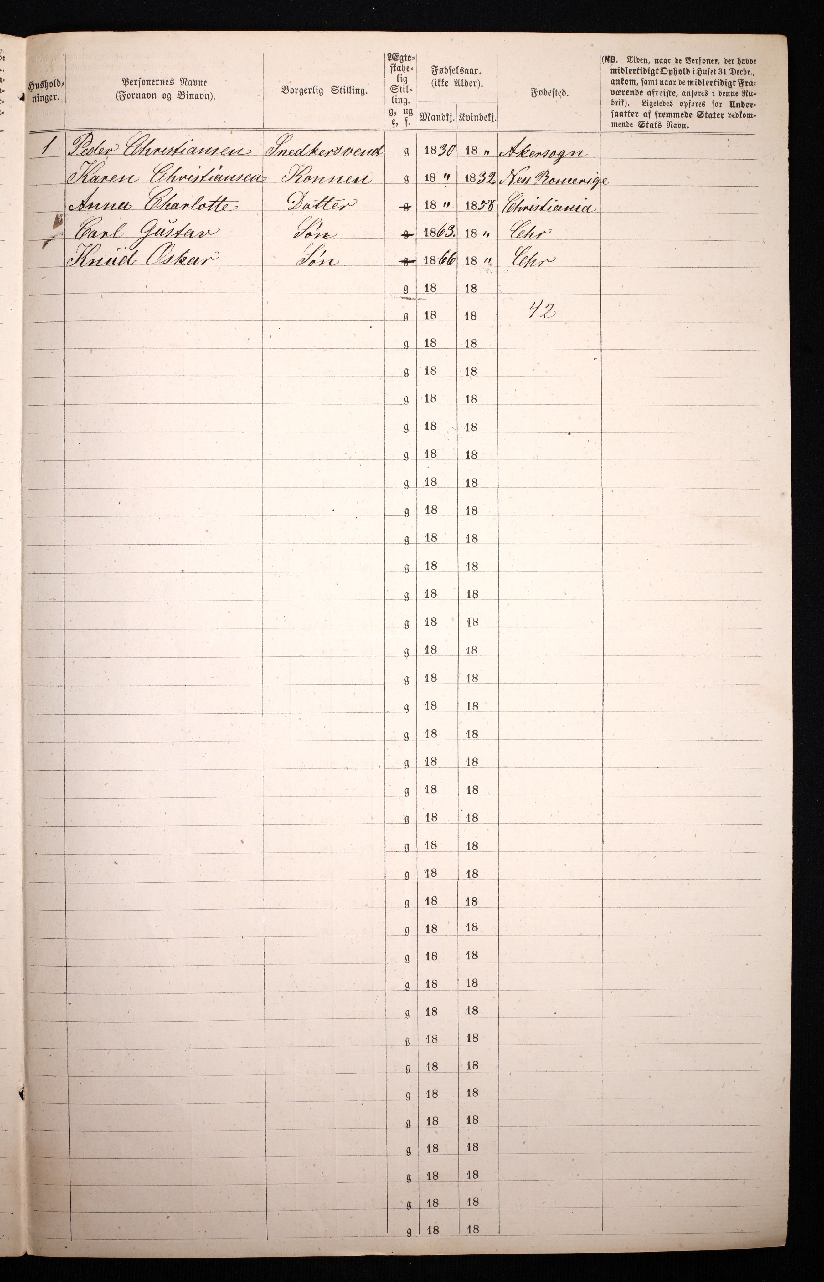 RA, 1870 census for 0301 Kristiania, 1870, p. 4419