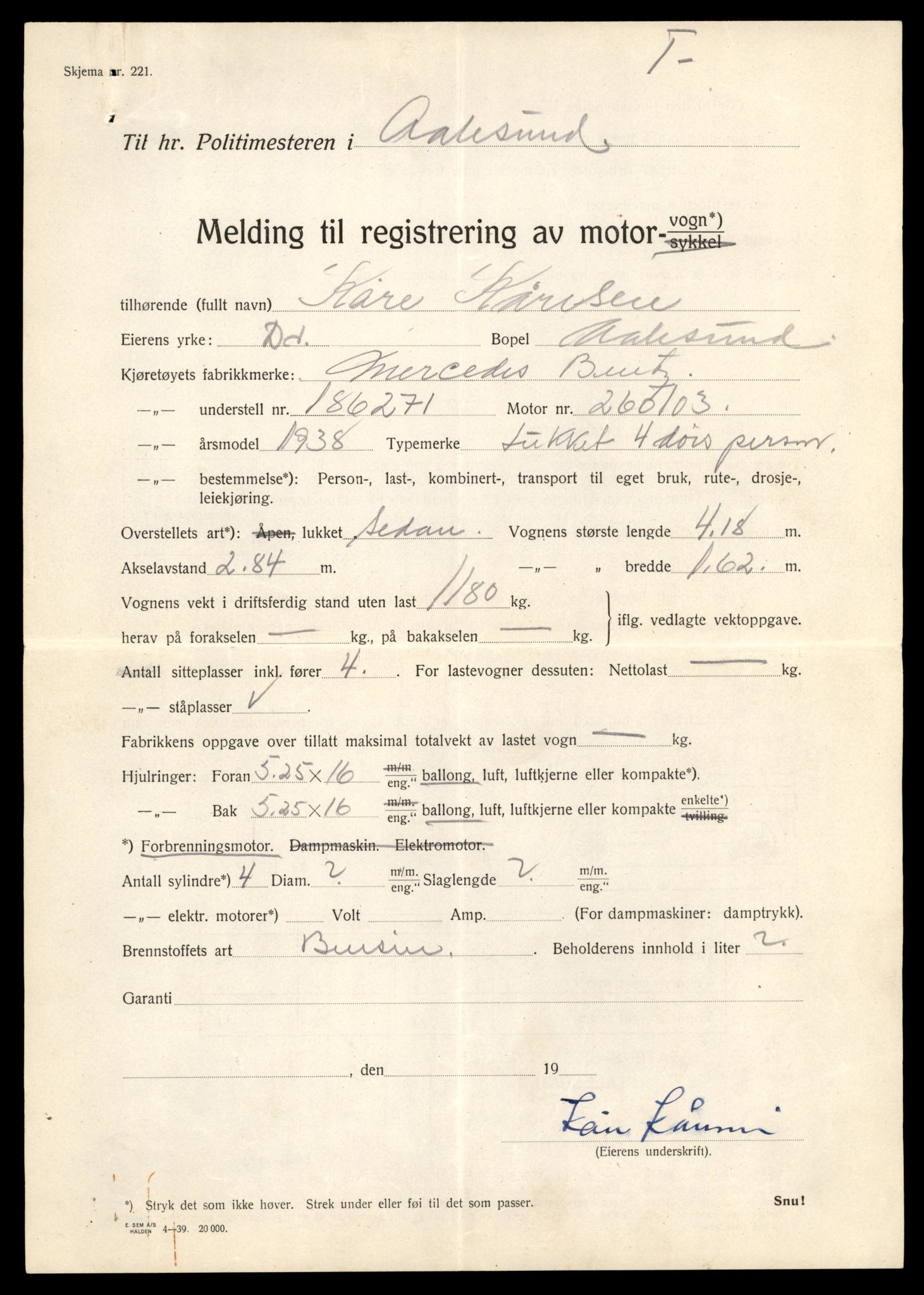 Møre og Romsdal vegkontor - Ålesund trafikkstasjon, SAT/A-4099/F/Fe/L0003: Registreringskort for kjøretøy T 232 - T 340, 1927-1998, p. 2361