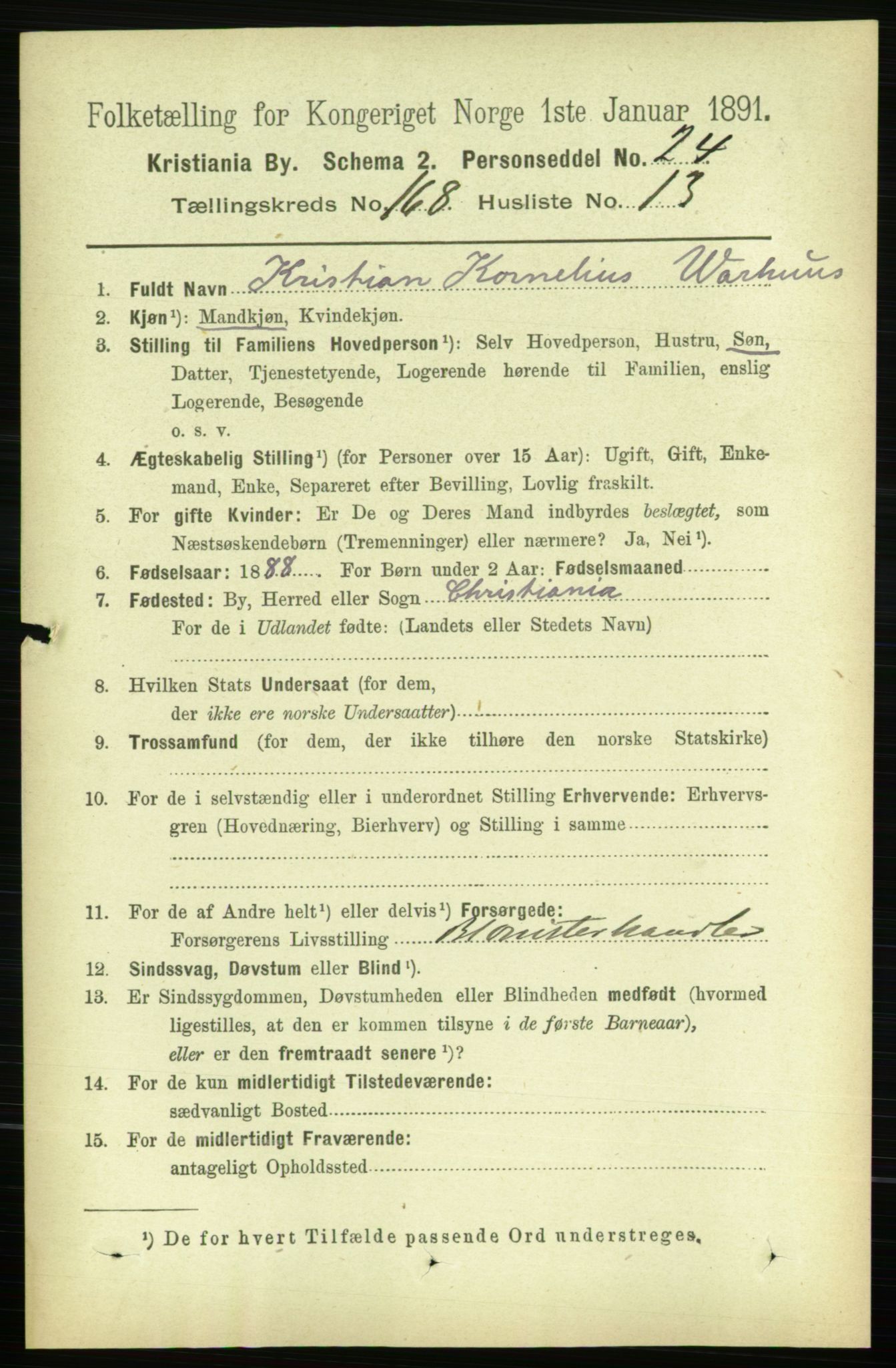 RA, 1891 census for 0301 Kristiania, 1891, p. 98380