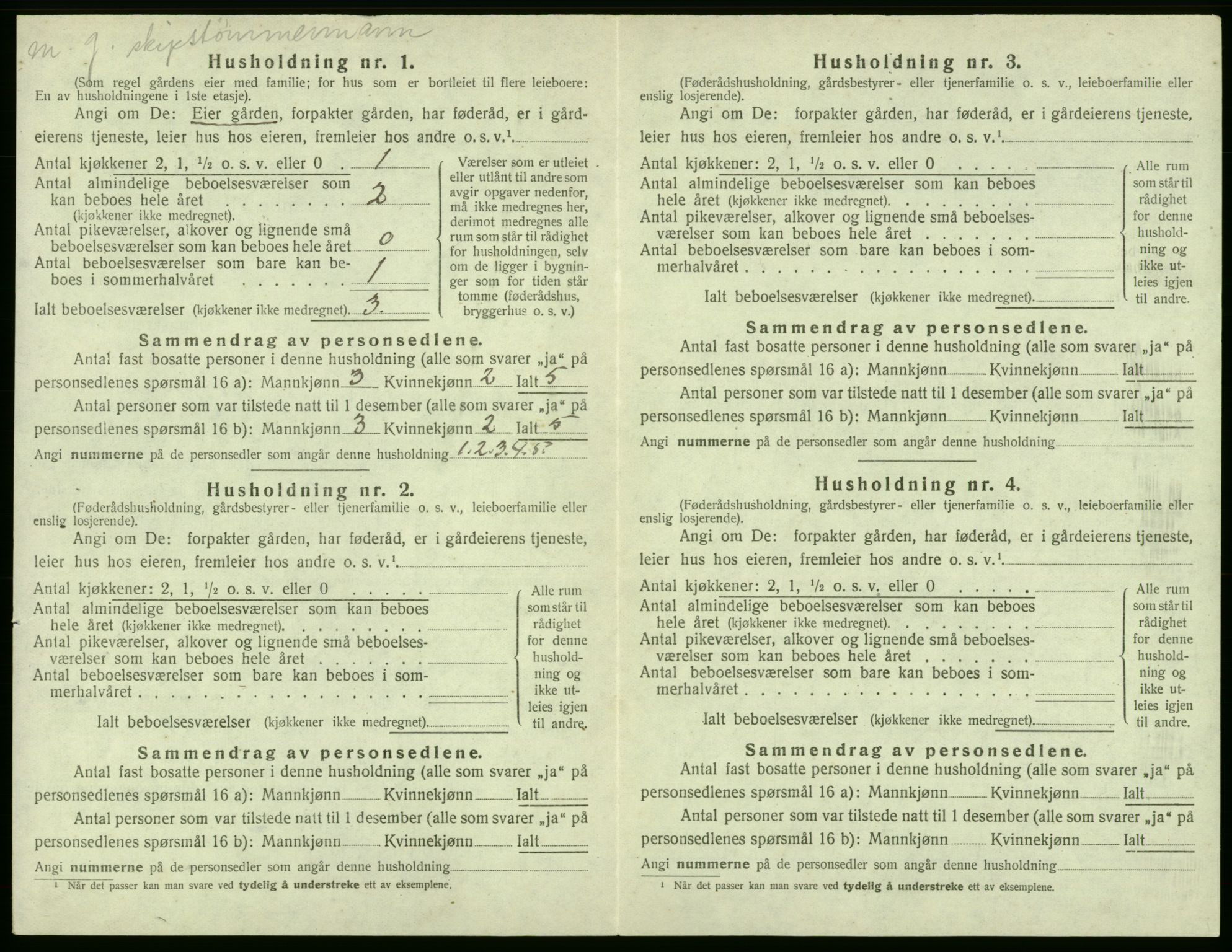 SAB, 1920 census for Stord, 1920, p. 1191