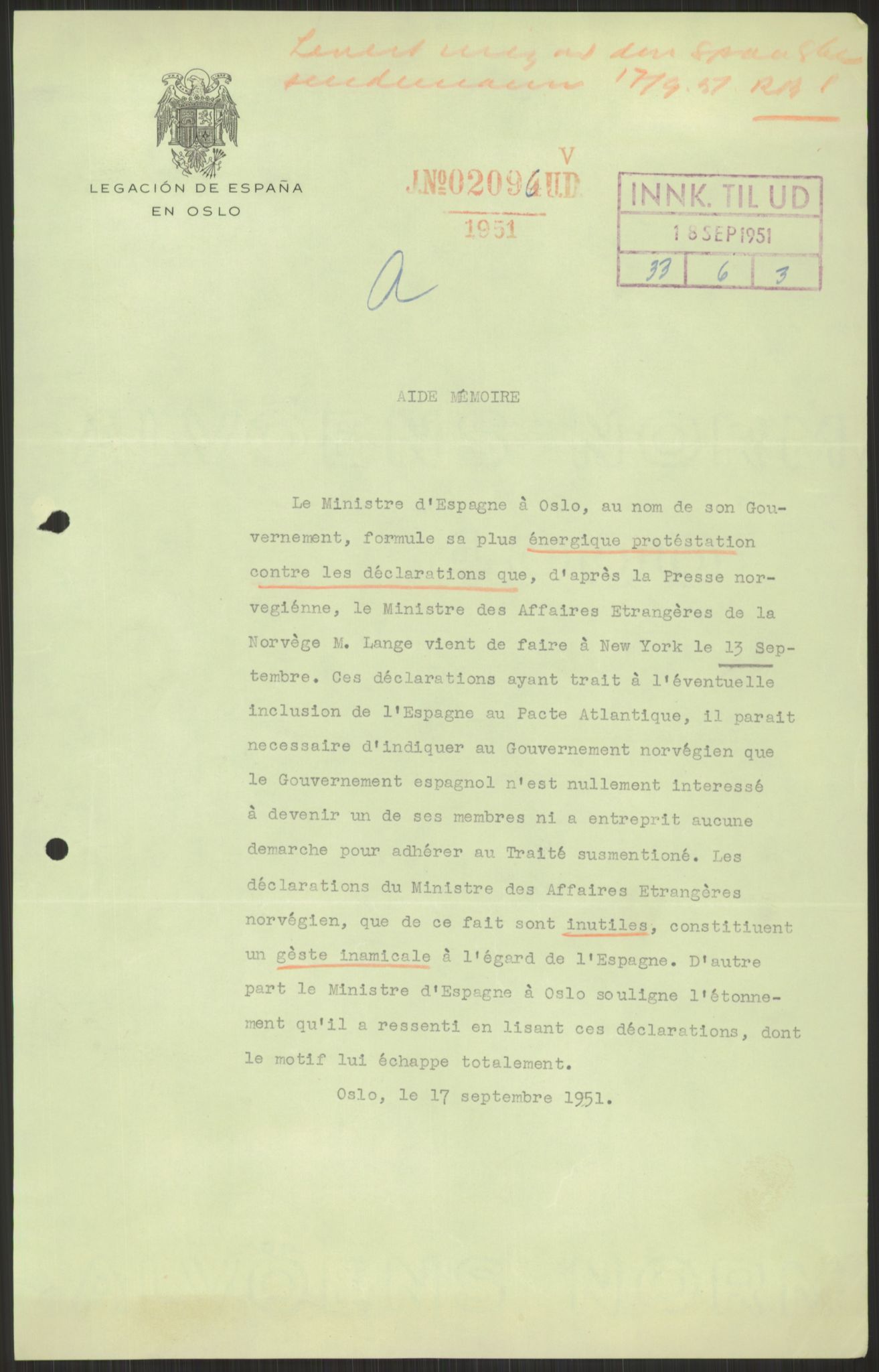 Utenriksdepartementet, RA/S-2259, 1951-1959, p. 699