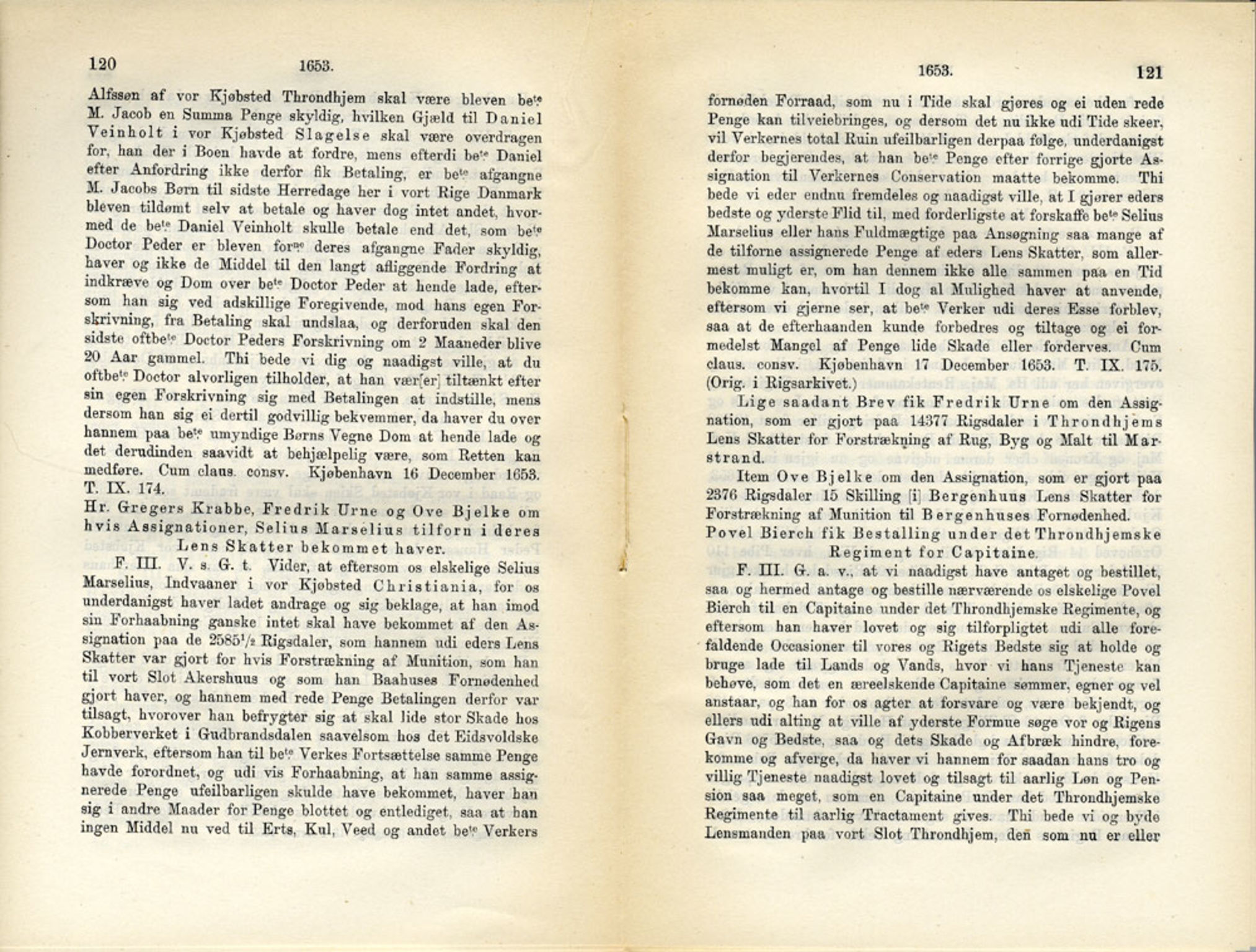Publikasjoner utgitt av Det Norske Historiske Kildeskriftfond, PUBL/-/-/-: Norske Rigs-Registranter, bind 11, 1653-1656, p. 120-121