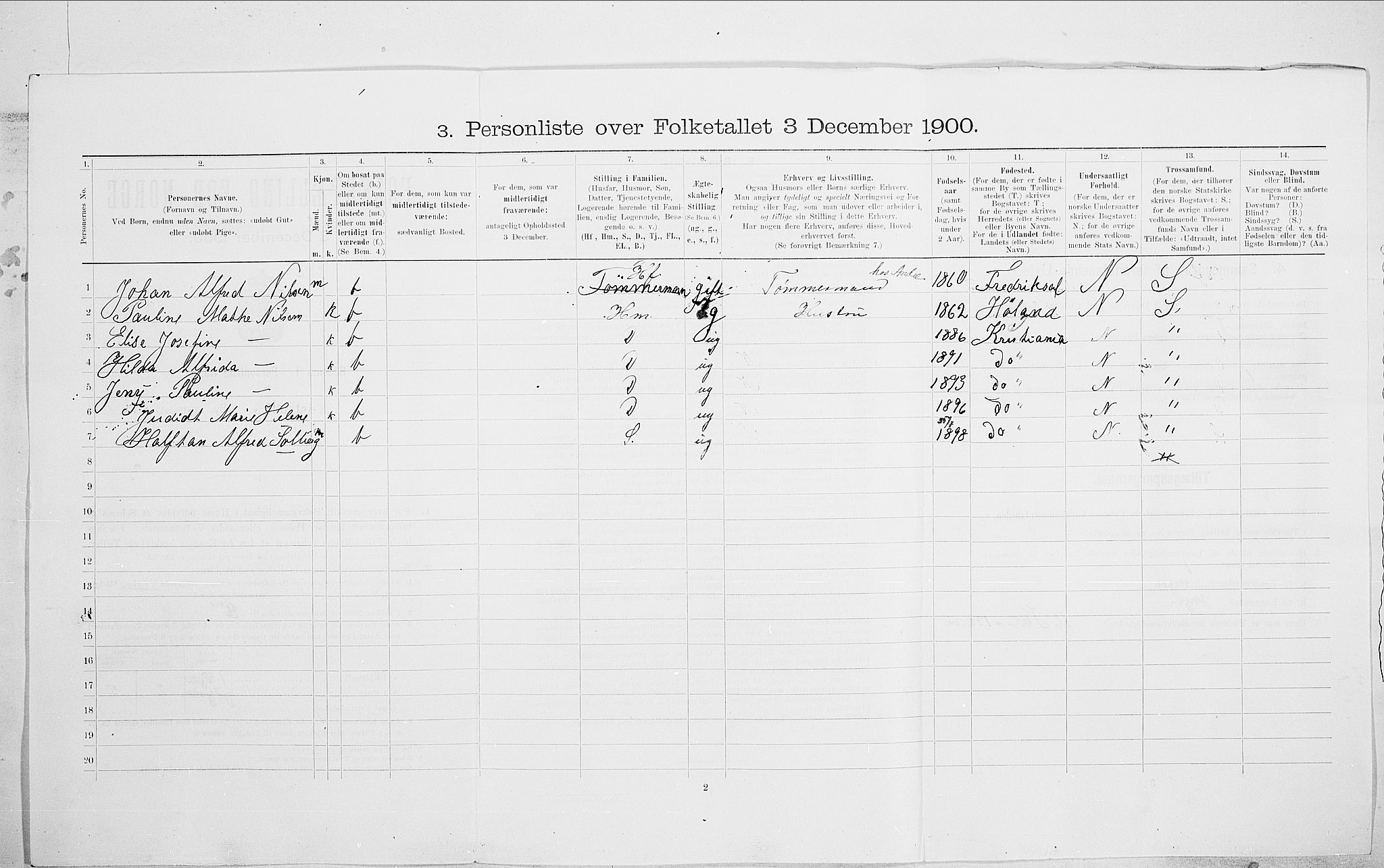 SAO, 1900 census for Kristiania, 1900, p. 74351