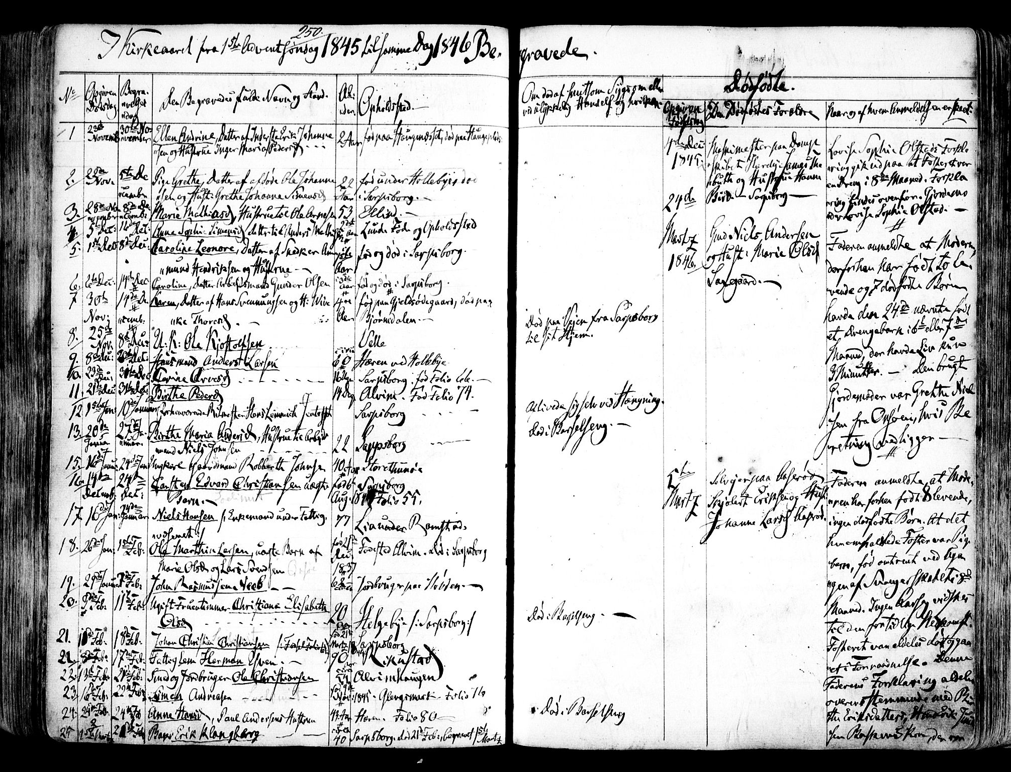 Tune prestekontor Kirkebøker, SAO/A-2007/F/Fa/L0009: Parish register (official) no. 9, 1842-1846, p. 250
