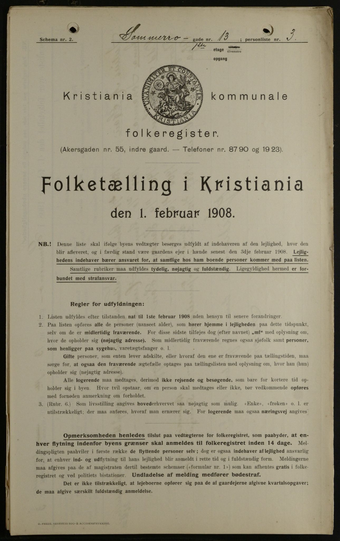 OBA, Municipal Census 1908 for Kristiania, 1908, p. 89852