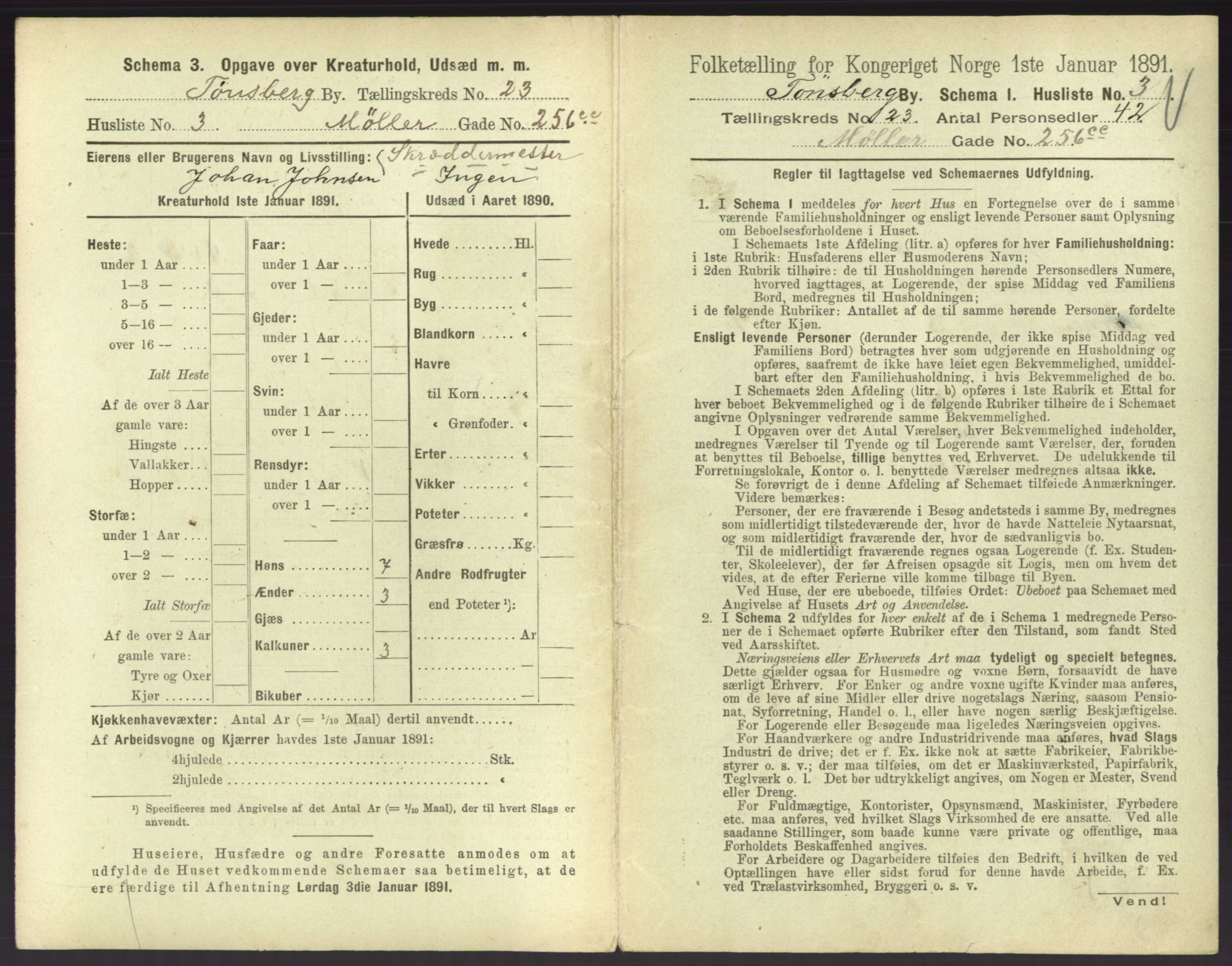 RA, 1891 census for 0705 Tønsberg, 1891, p. 748