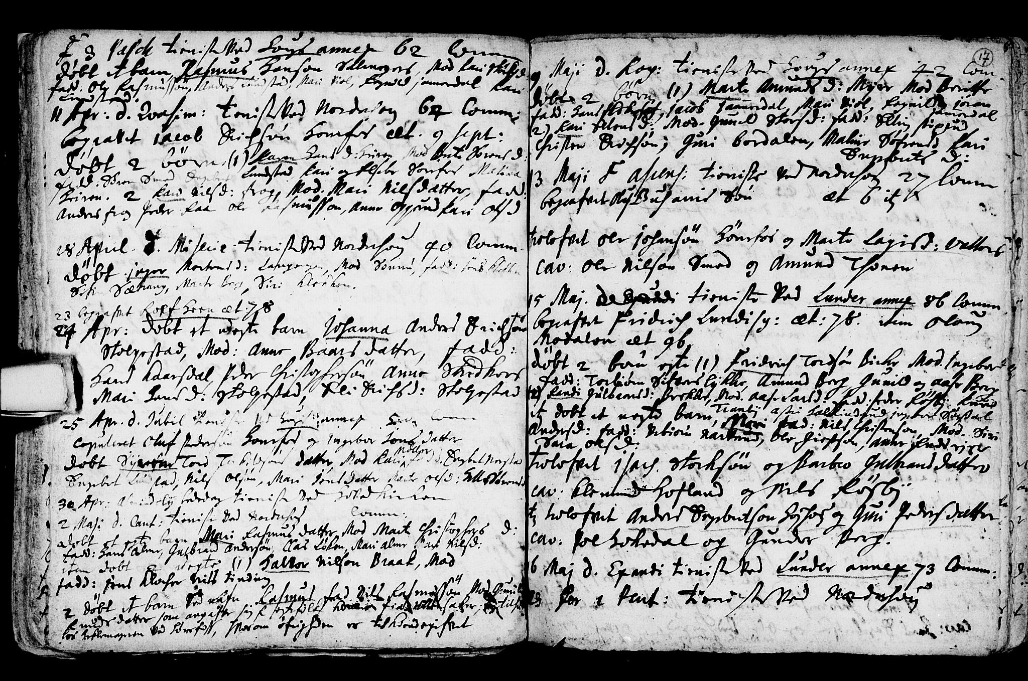 Norderhov kirkebøker, AV/SAKO-A-237/F/Fa/L0001: Parish register (official) no. 1, 1704-1716, p. 17