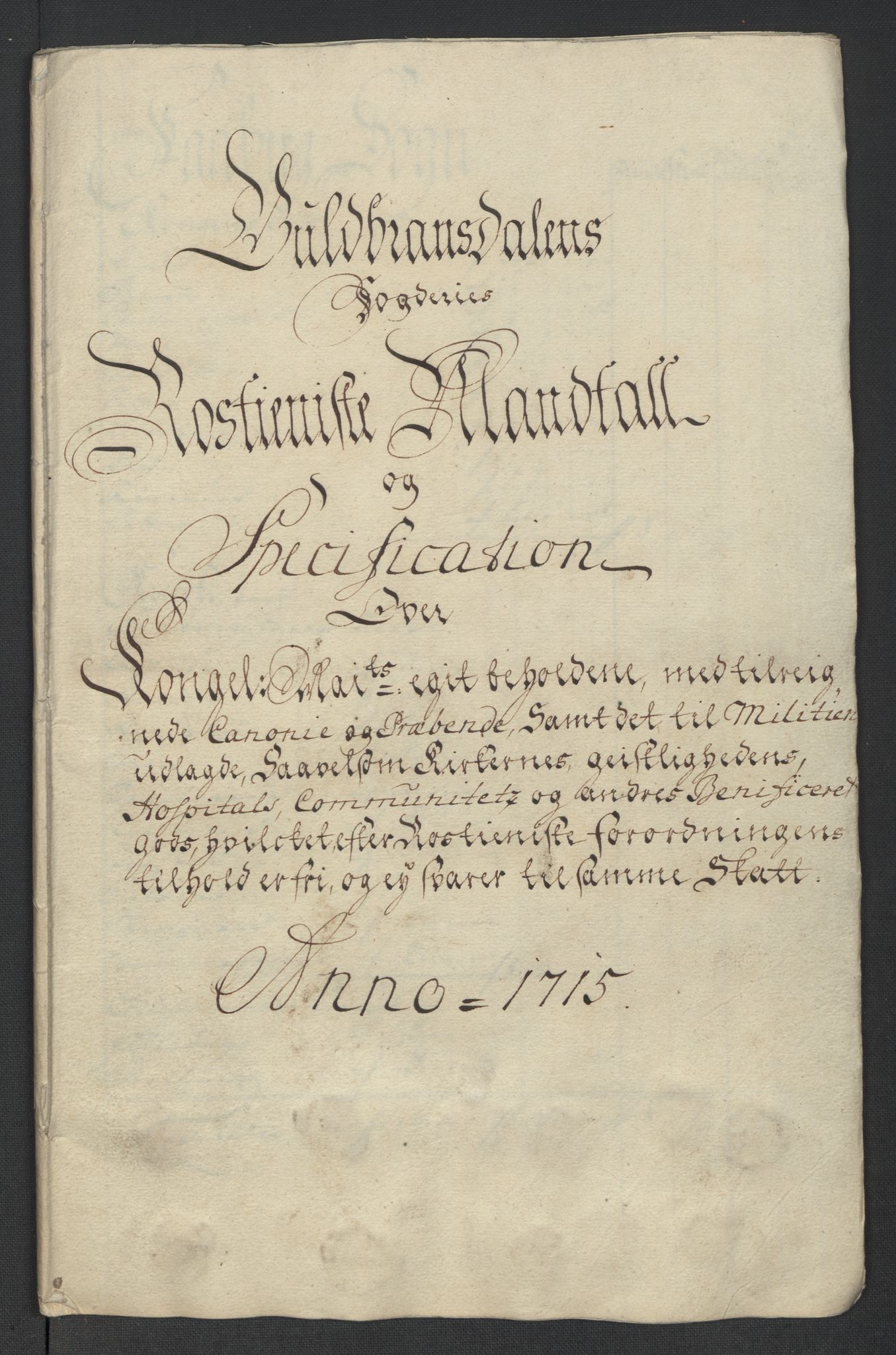 Rentekammeret inntil 1814, Reviderte regnskaper, Fogderegnskap, RA/EA-4092/R17/L1184: Fogderegnskap Gudbrandsdal, 1715, p. 81