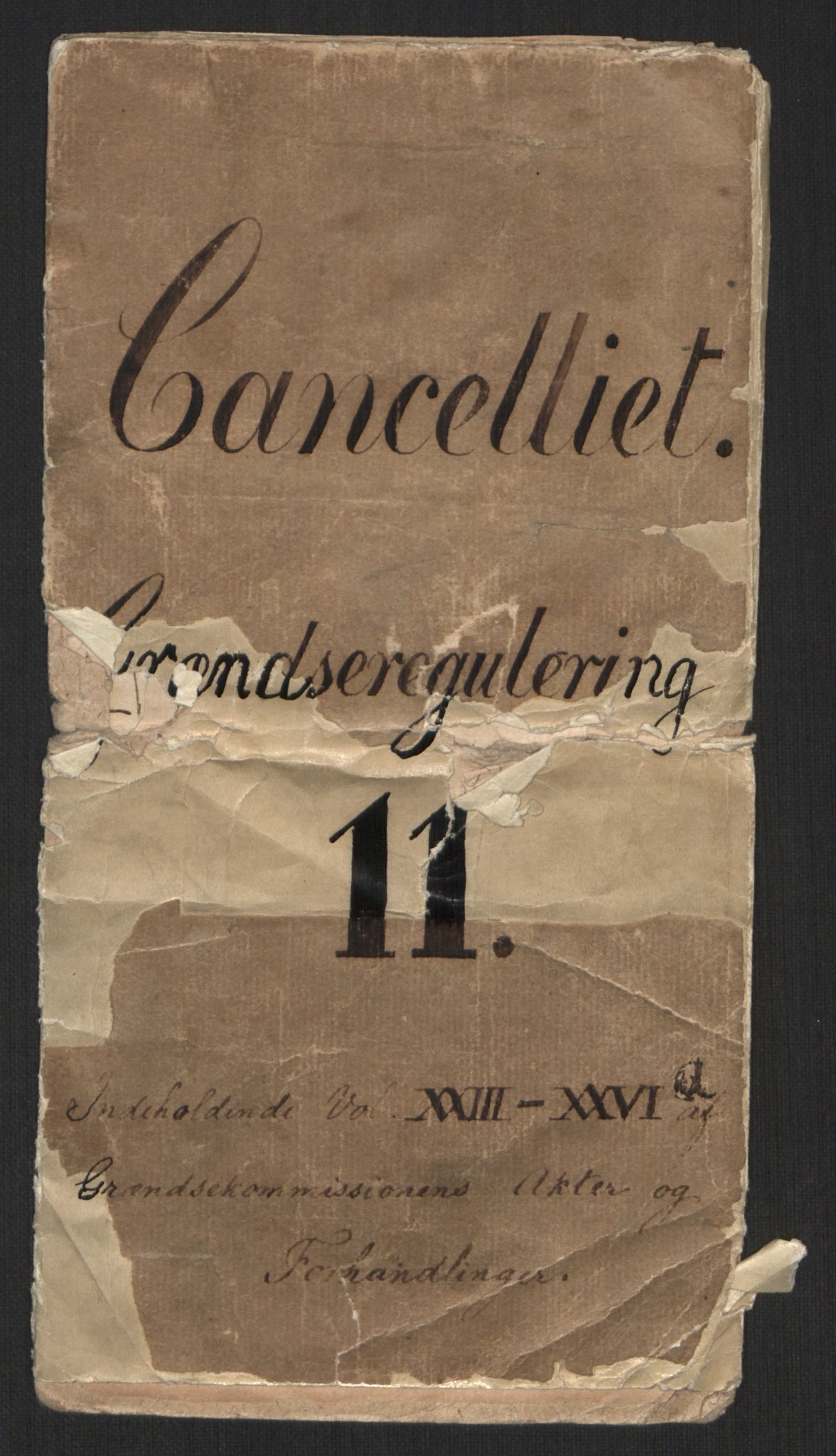 Danske Kanselli, Grensearkivet, RA/EA-4062/F/L0011a/0001: Volum XXIII-XXVIa / Vol. XXIII: Major Schnitlers grenseeksaminasjonsprotokoll, 3. bind, 1743