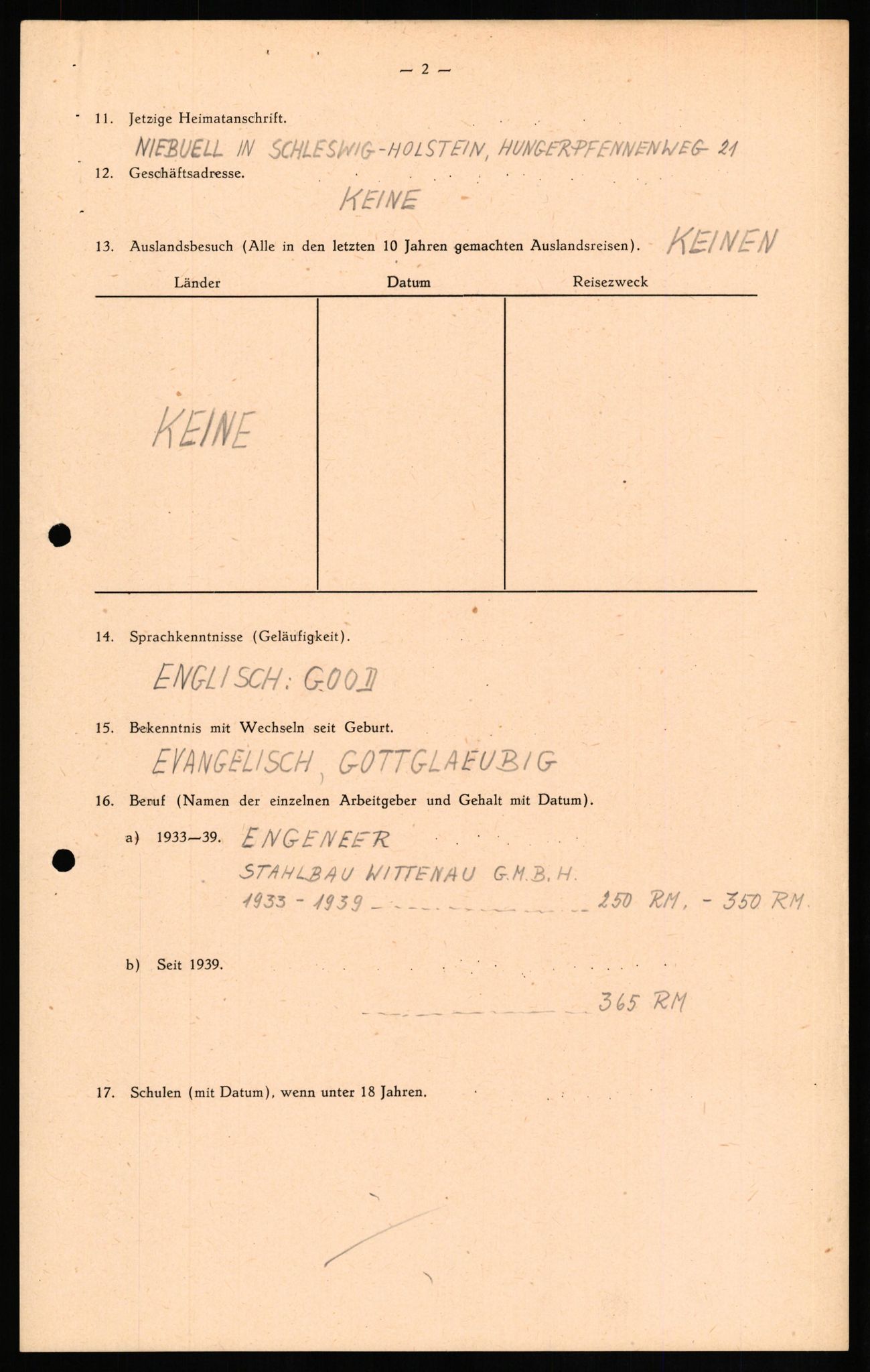 Forsvaret, Forsvarets overkommando II, AV/RA-RAFA-3915/D/Db/L0017: CI Questionaires. Tyske okkupasjonsstyrker i Norge. Tyskere., 1945-1946, p. 432