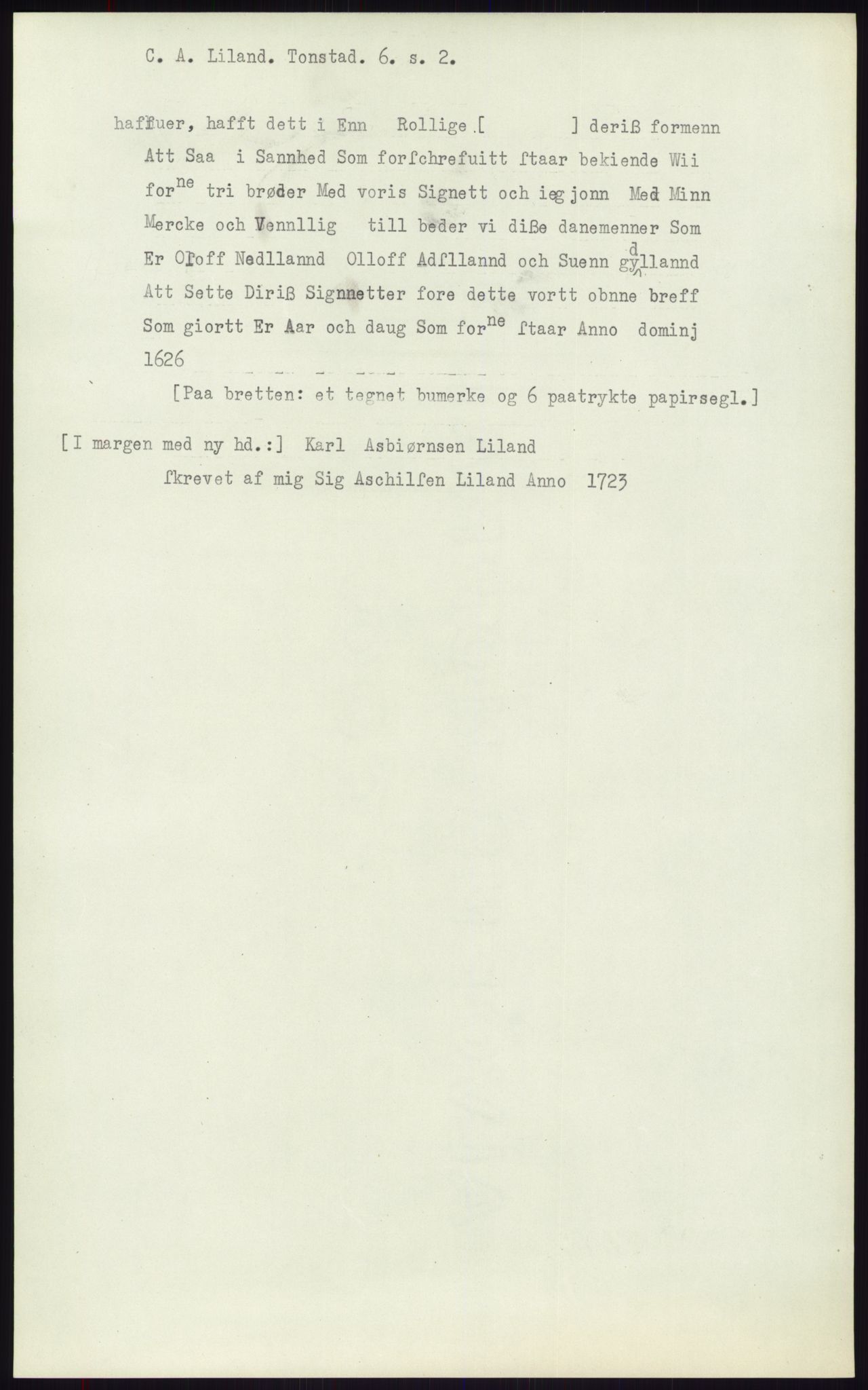 Samlinger til kildeutgivelse, Diplomavskriftsamlingen, RA/EA-4053/H/Ha, p. 1974