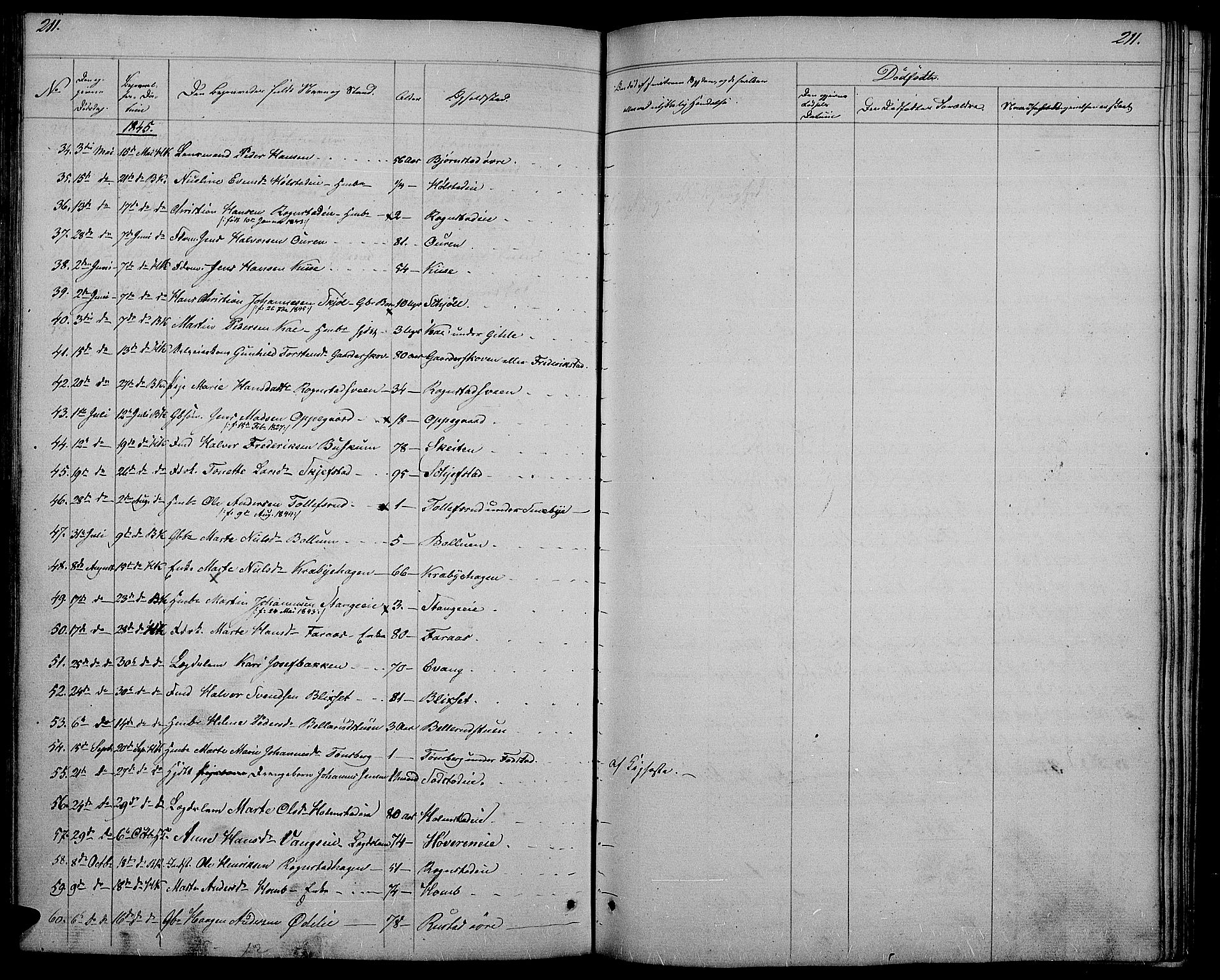 Østre Toten prestekontor, SAH/PREST-104/H/Ha/Hab/L0002: Parish register (copy) no. 2, 1840-1847, p. 211