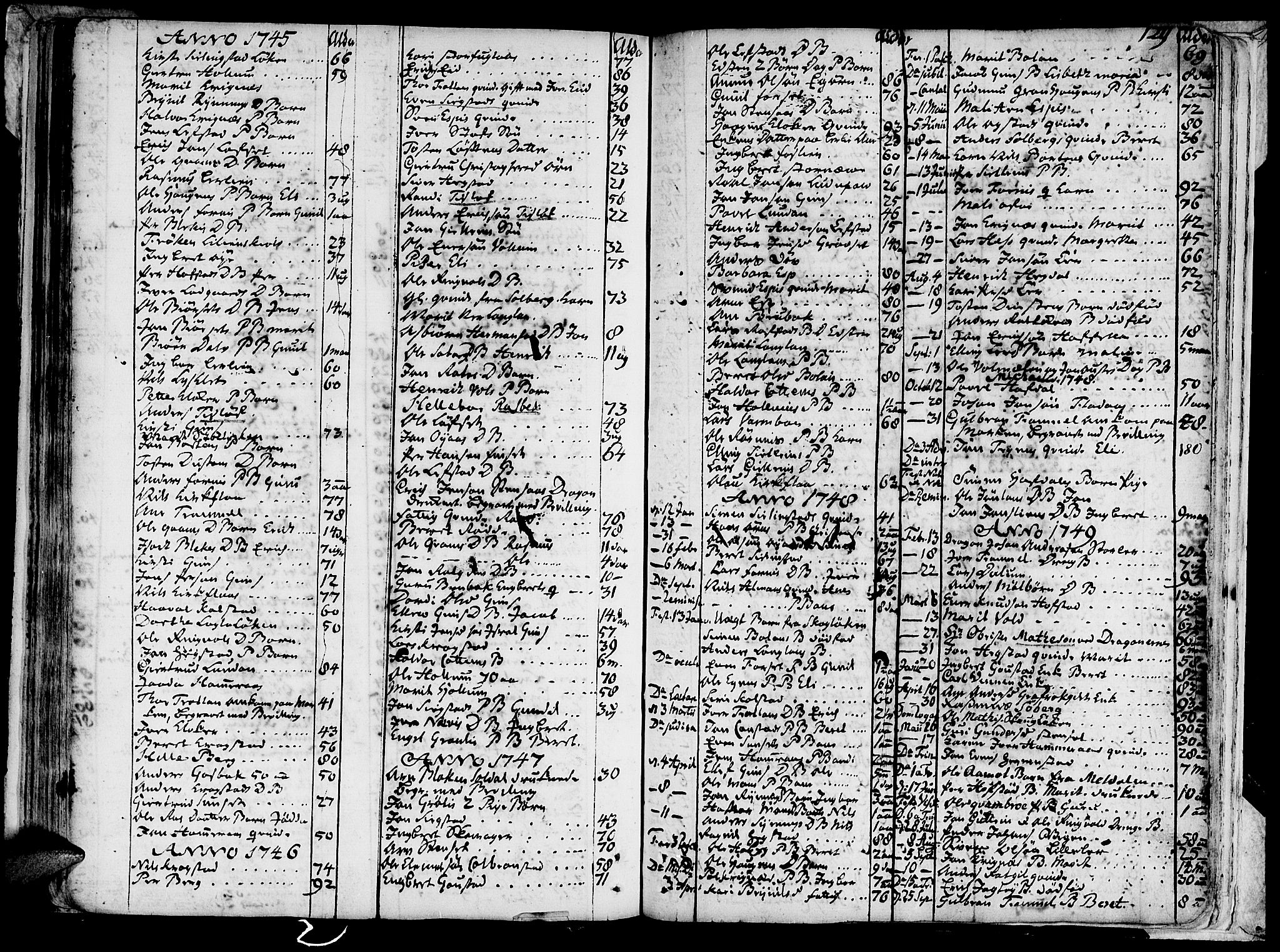 Ministerialprotokoller, klokkerbøker og fødselsregistre - Sør-Trøndelag, SAT/A-1456/691/L1057: Parish register (official) no. 691A01 /1, 1740-1767, p. 129